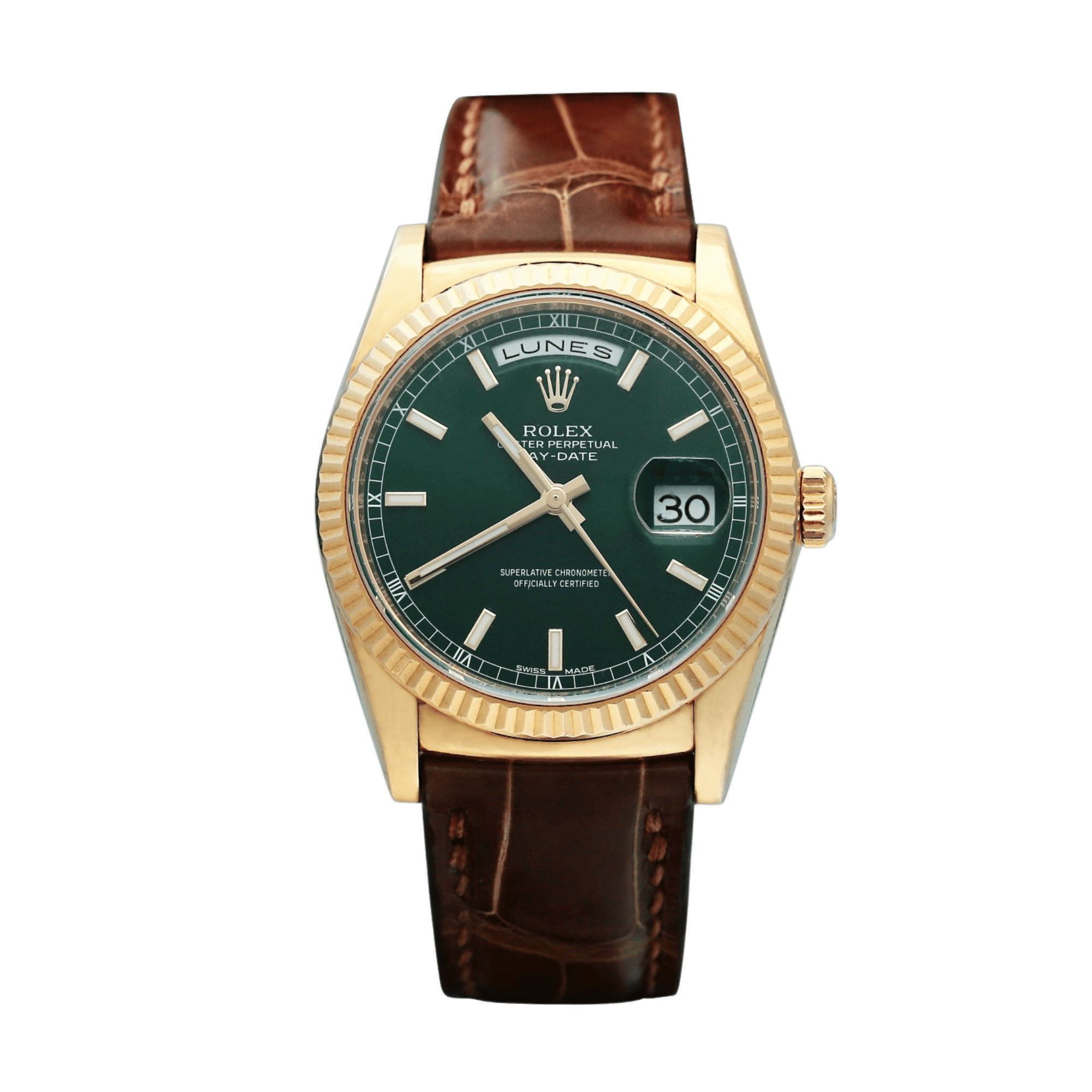 Day Date Yellow Gold Green Dial 36mm Product Image 1