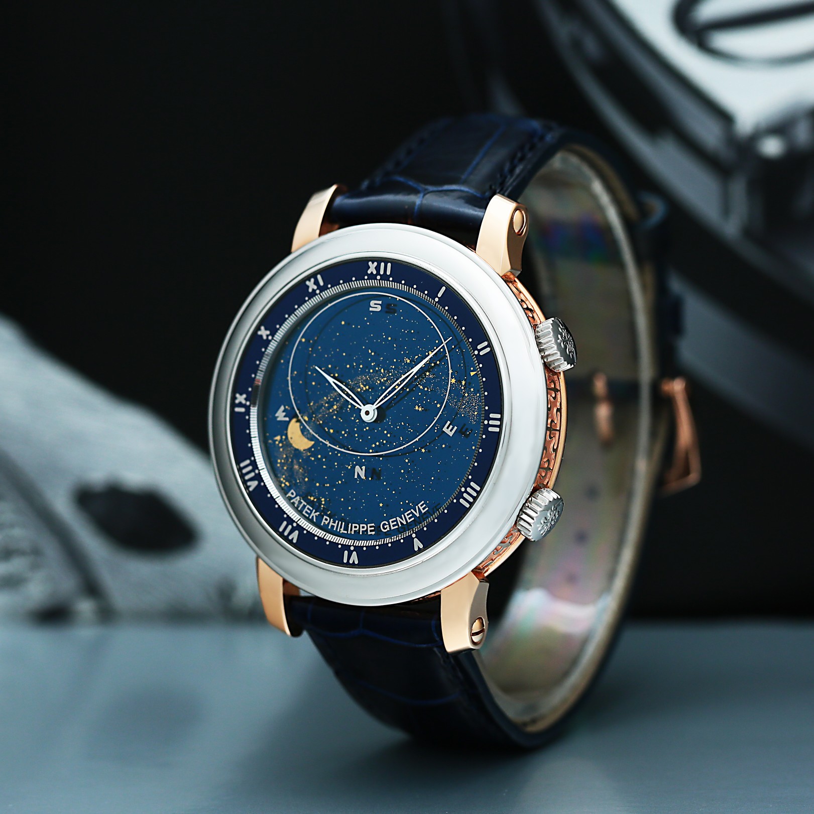 Sky Moon Celestial Platinum & Rose Gold Blue Dial 43mm Product Image 2