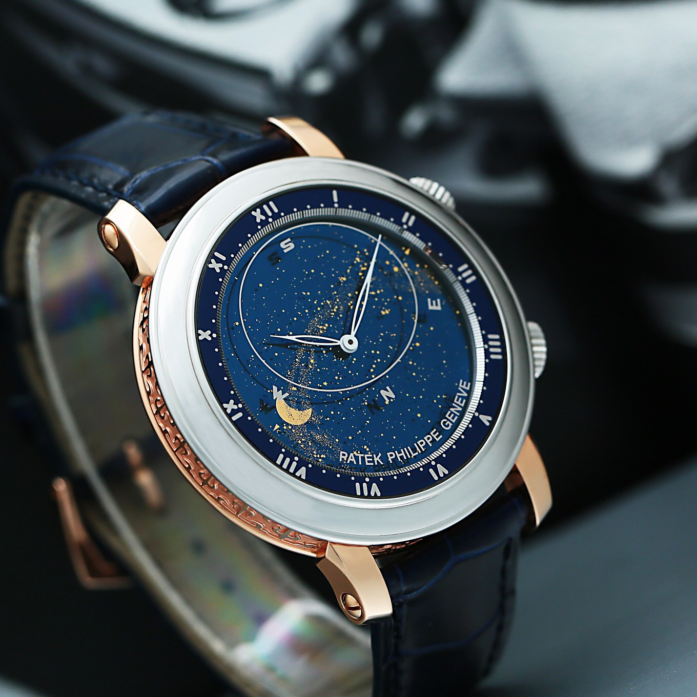 Sky Moon Celestial Platinum & Rose Gold Blue Dial 43mm Product Image 4