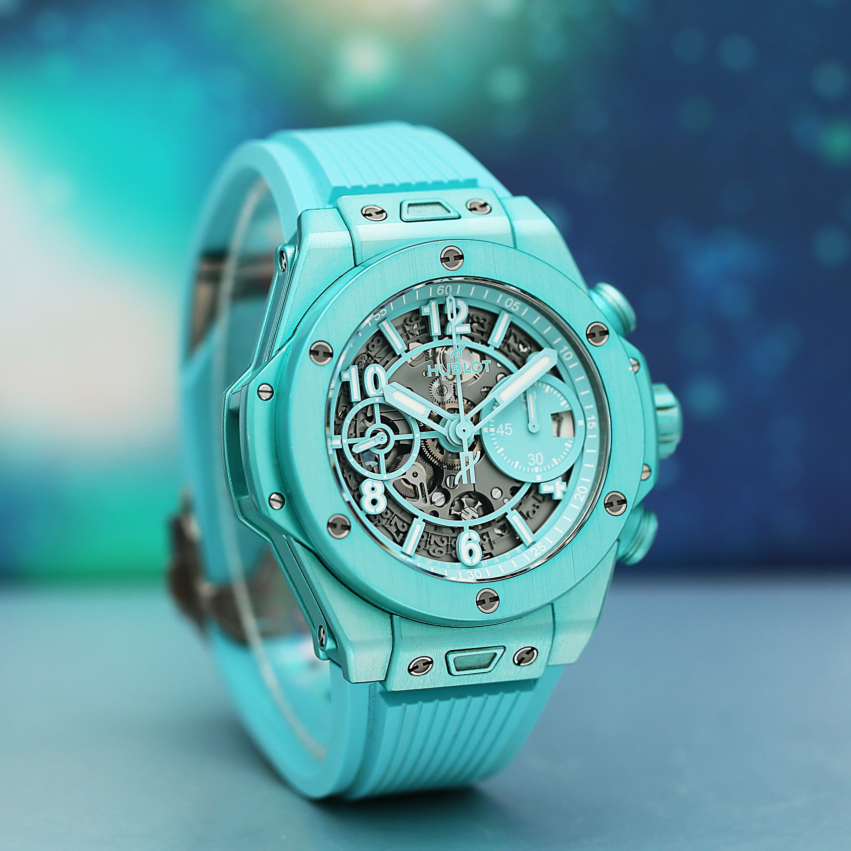 Big Bang Unico Summer Turquoise Aluminum Skeleton Dial 42mm Product Image 3
