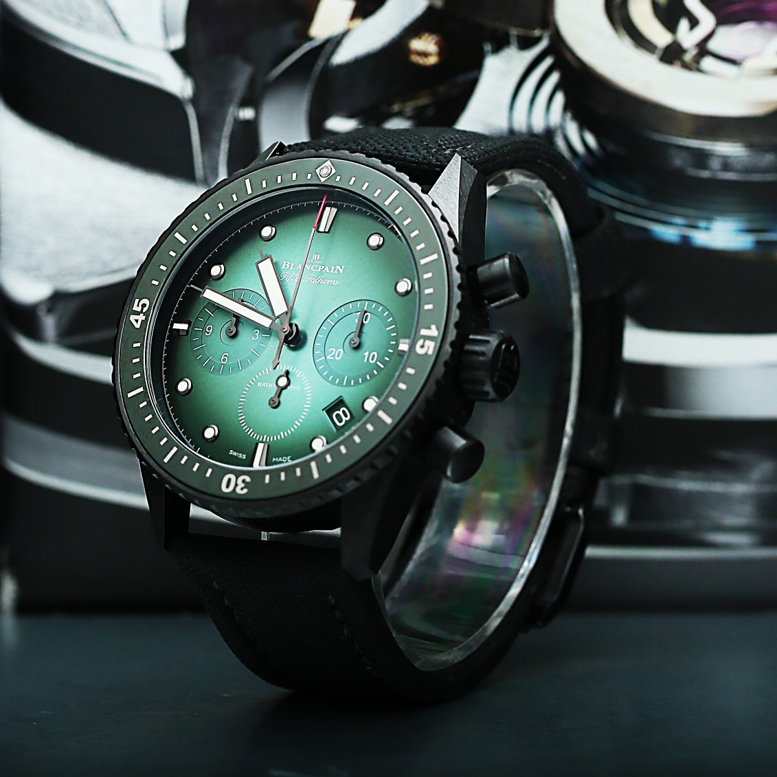 Fifty Fathoms Bathyscaphe Chronograph Ceramic Green Dial 43mm Product Image 3