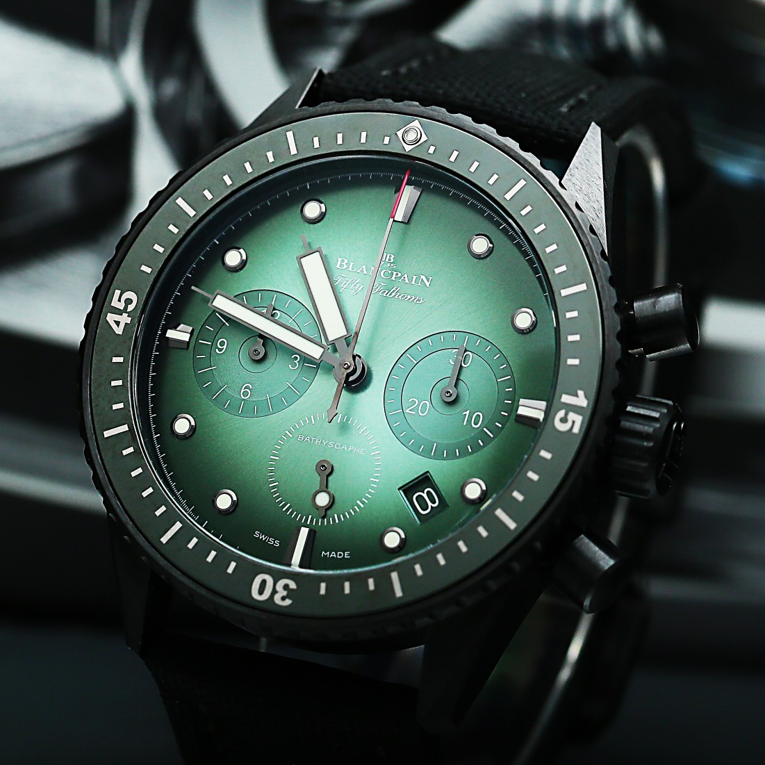 Fifty Fathoms Bathyscaphe Chronograph Ceramic Green Dial 43mm Product Image 4