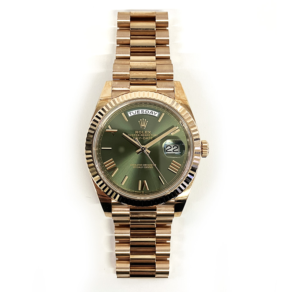 Day-Date Rose Gold Green Olive Dial 40mm Product Image 1