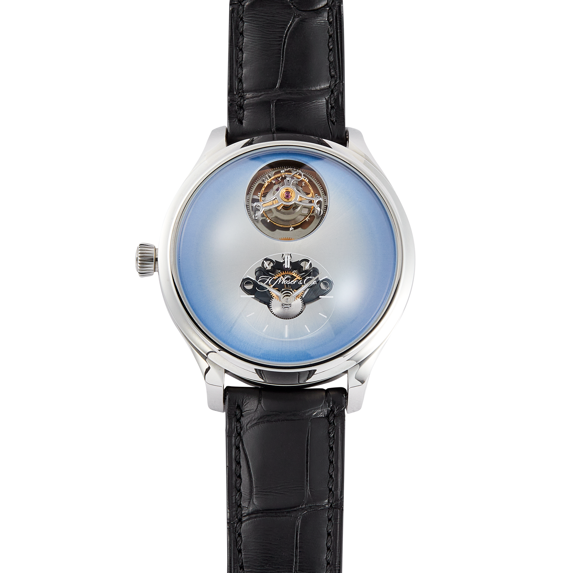H.Moser x MB&F Endeavour Cylindrical Tourbillon Steel Ice Blue Dial 42mm Product Image