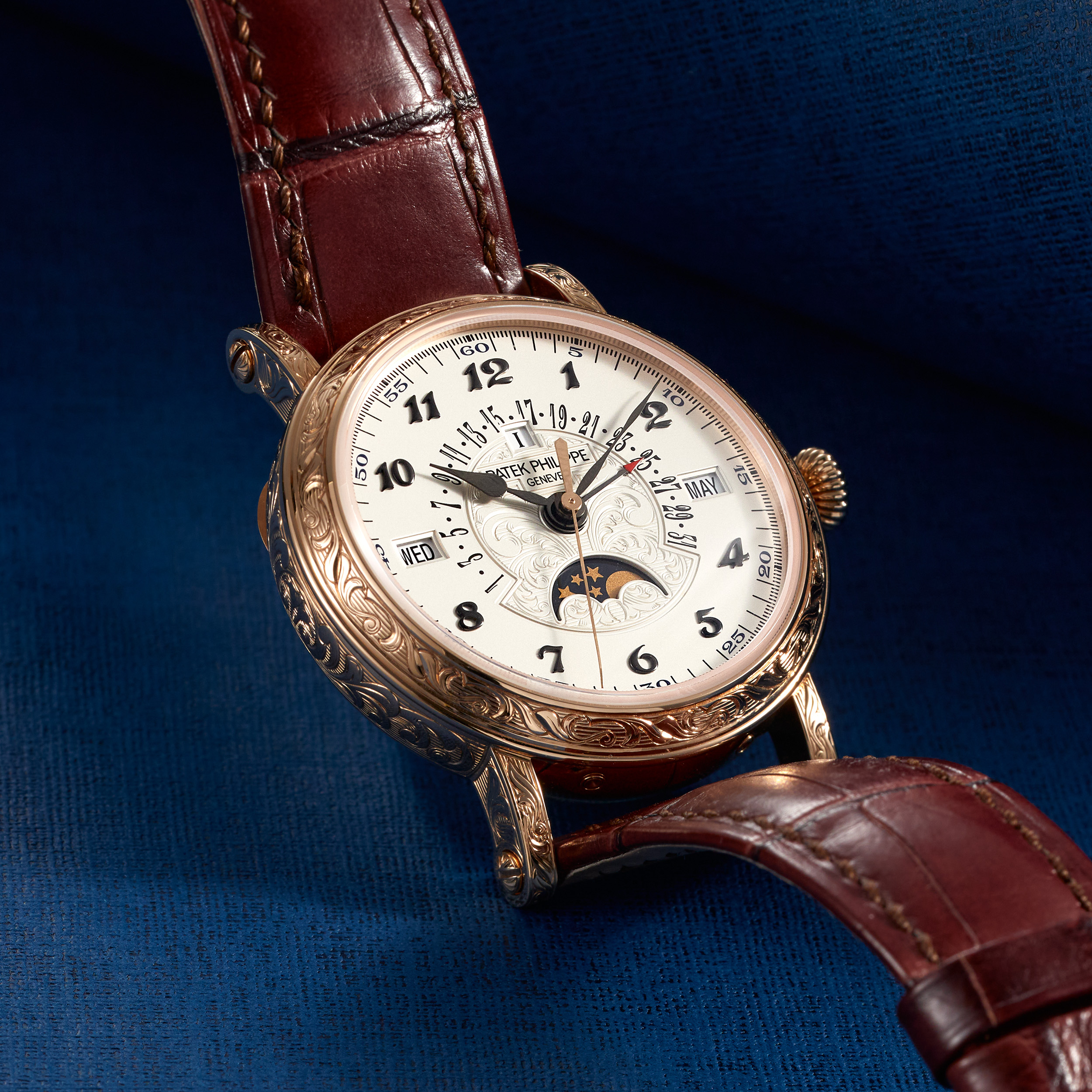 Retrograde Perpetual Calendar Rare Handcrafts Rose Gold White Dial 38mm Product Image