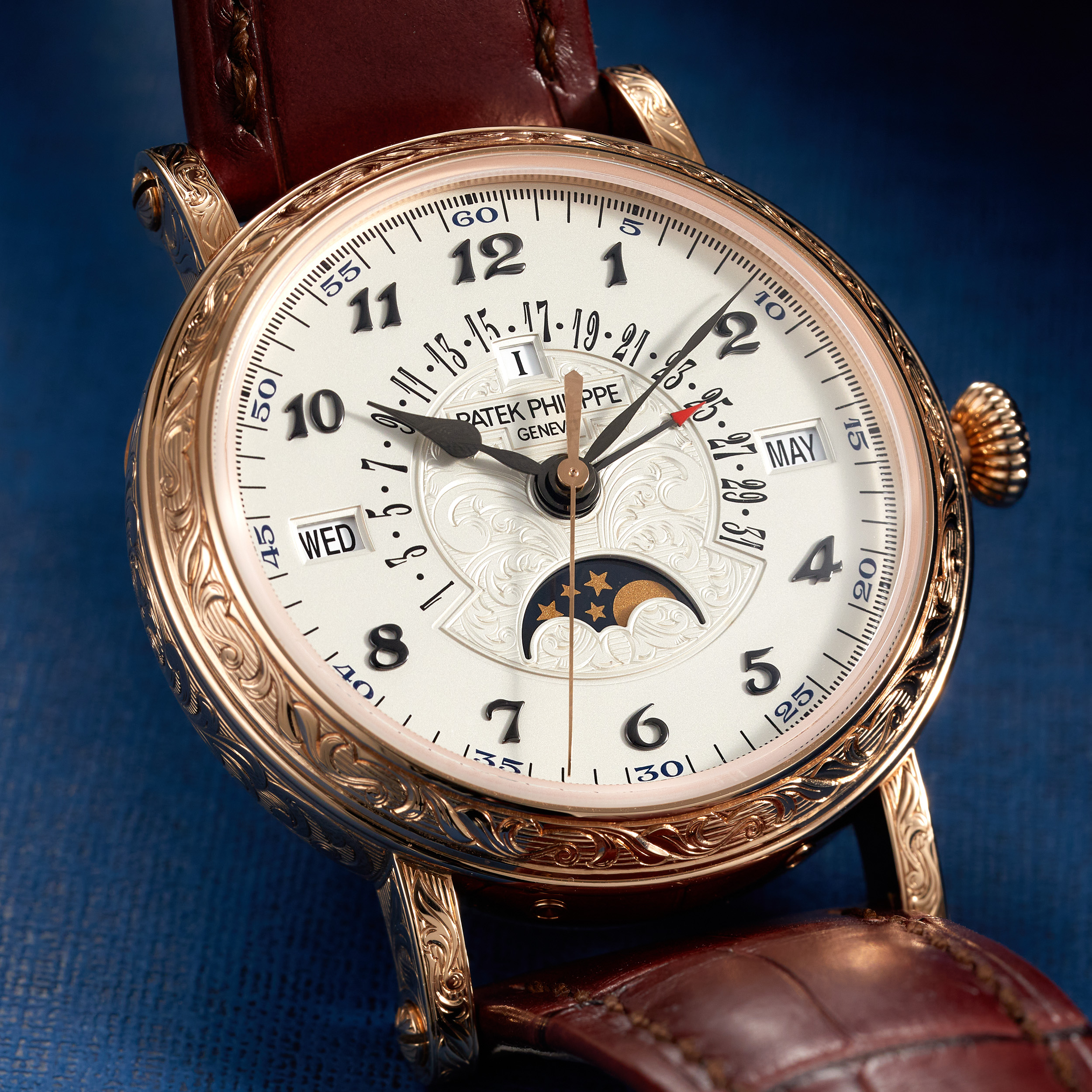 Retrograde Perpetual Calendar Rare Handcrafts Rose Gold White Dial 38mm Product Image