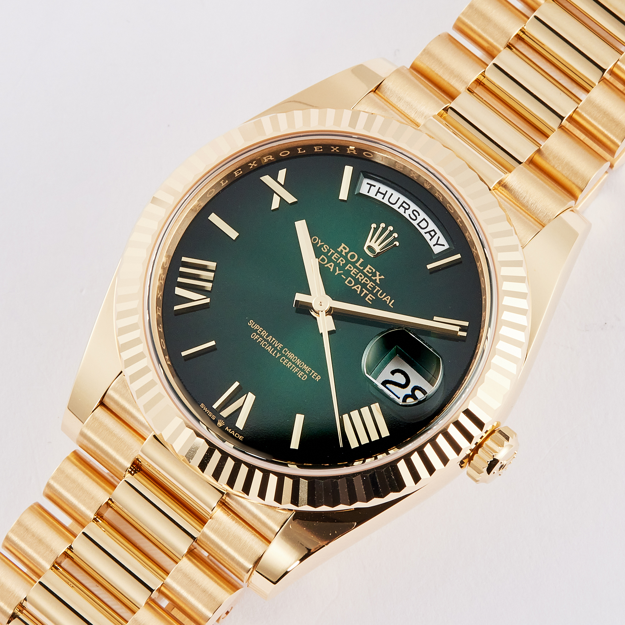 Day-Date Yellow Gold "Ombré" Green Dial Product Image 1