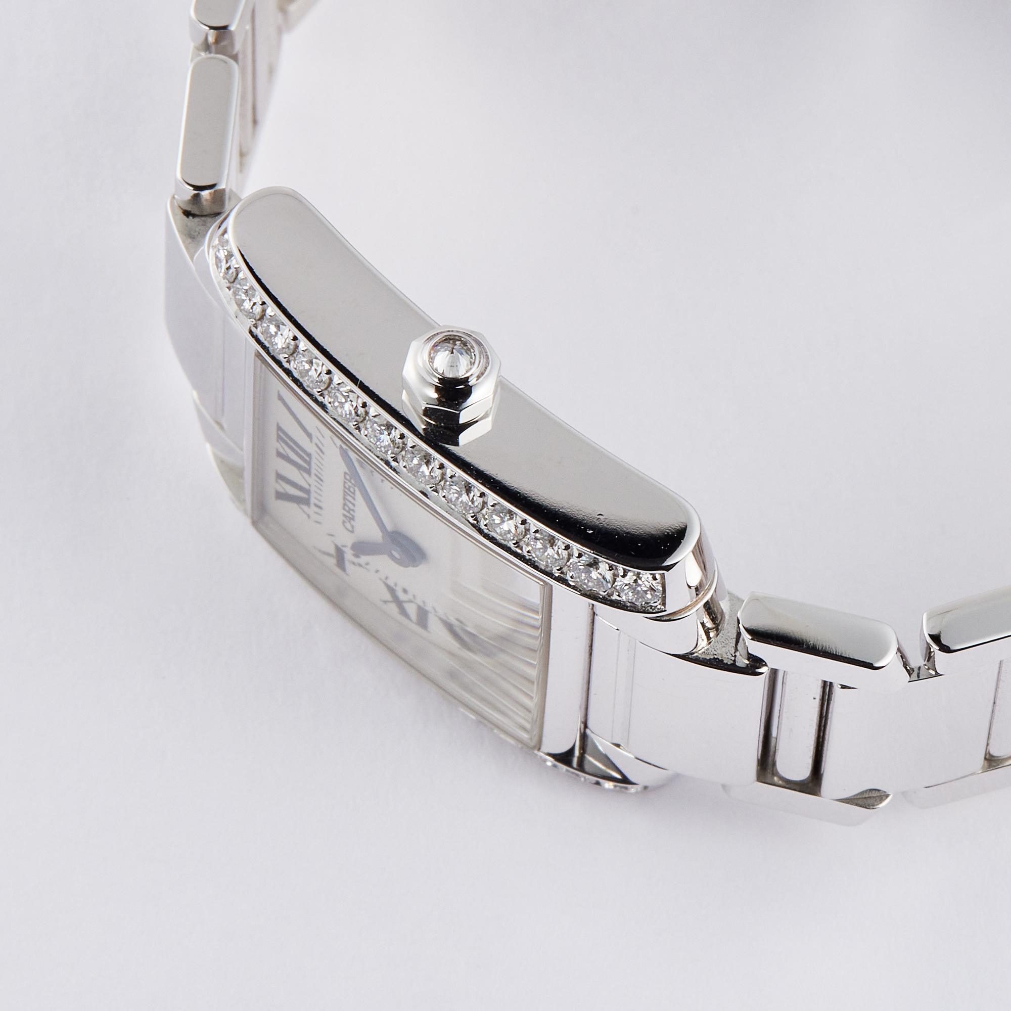 Vintage Tank Francaise White Gold Diamond White Dial 20mm Product Image 2