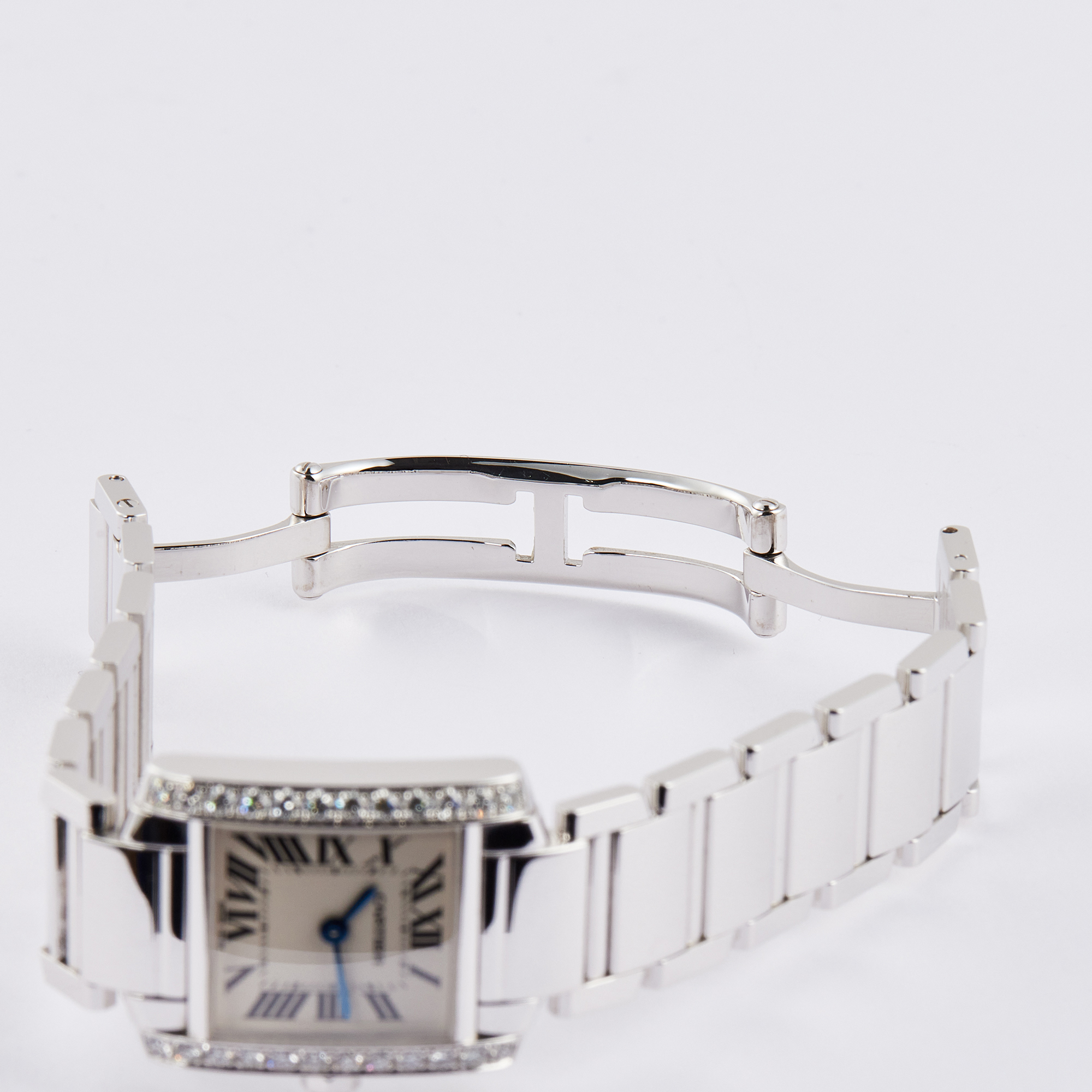 Vintage Tank Francaise White Gold Diamond White Dial 20mm Product Image 8