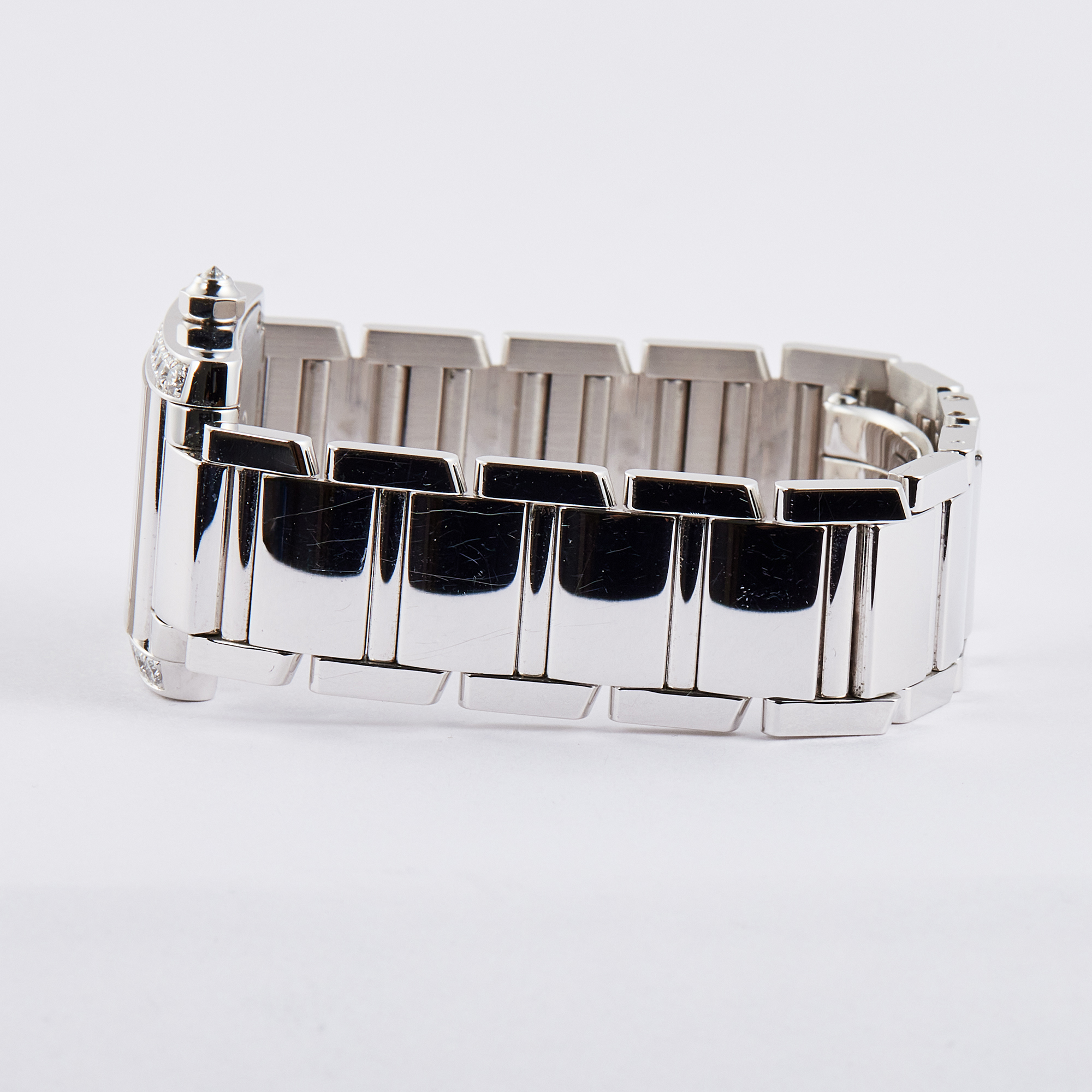 Vintage Tank Francaise White Gold Diamond White Dial 20mm Product Image 9
