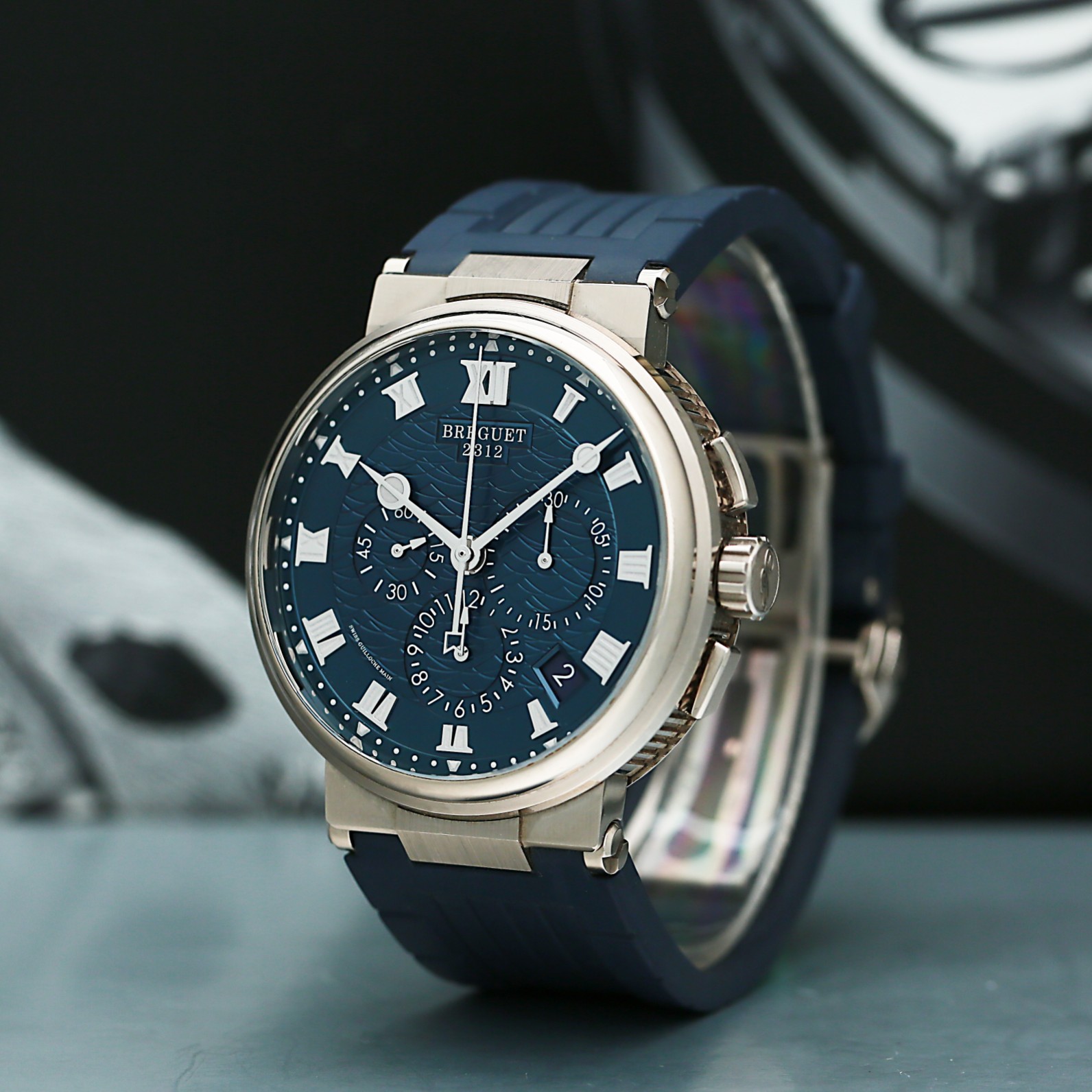Marine Chronograph White Gold Blue Dial 42mm Product Image 2