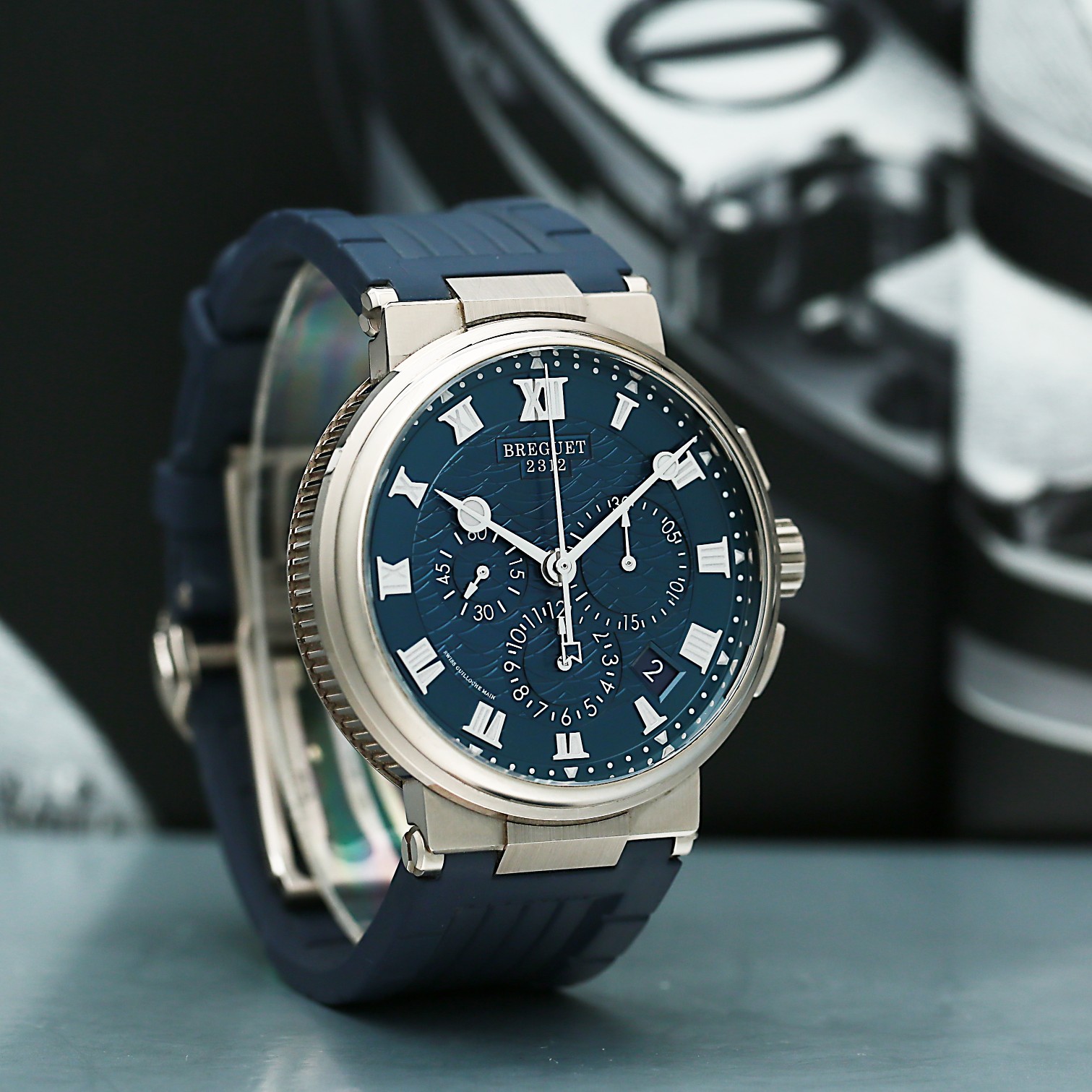 Marine Chronograph White Gold Blue Dial 42mm Product Image 3