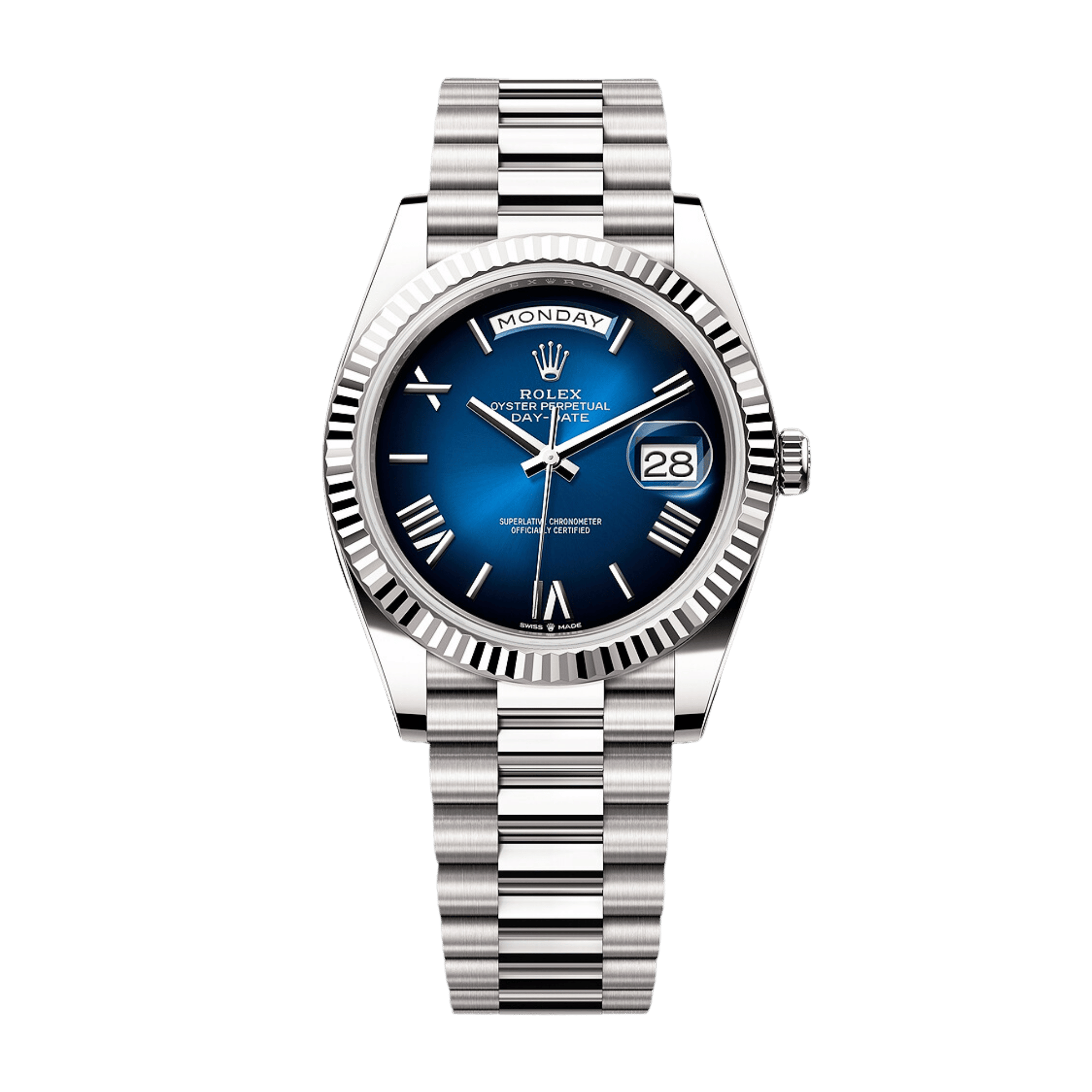 Day-Date White Gold Blue Ombré Dial 40mm Product Image