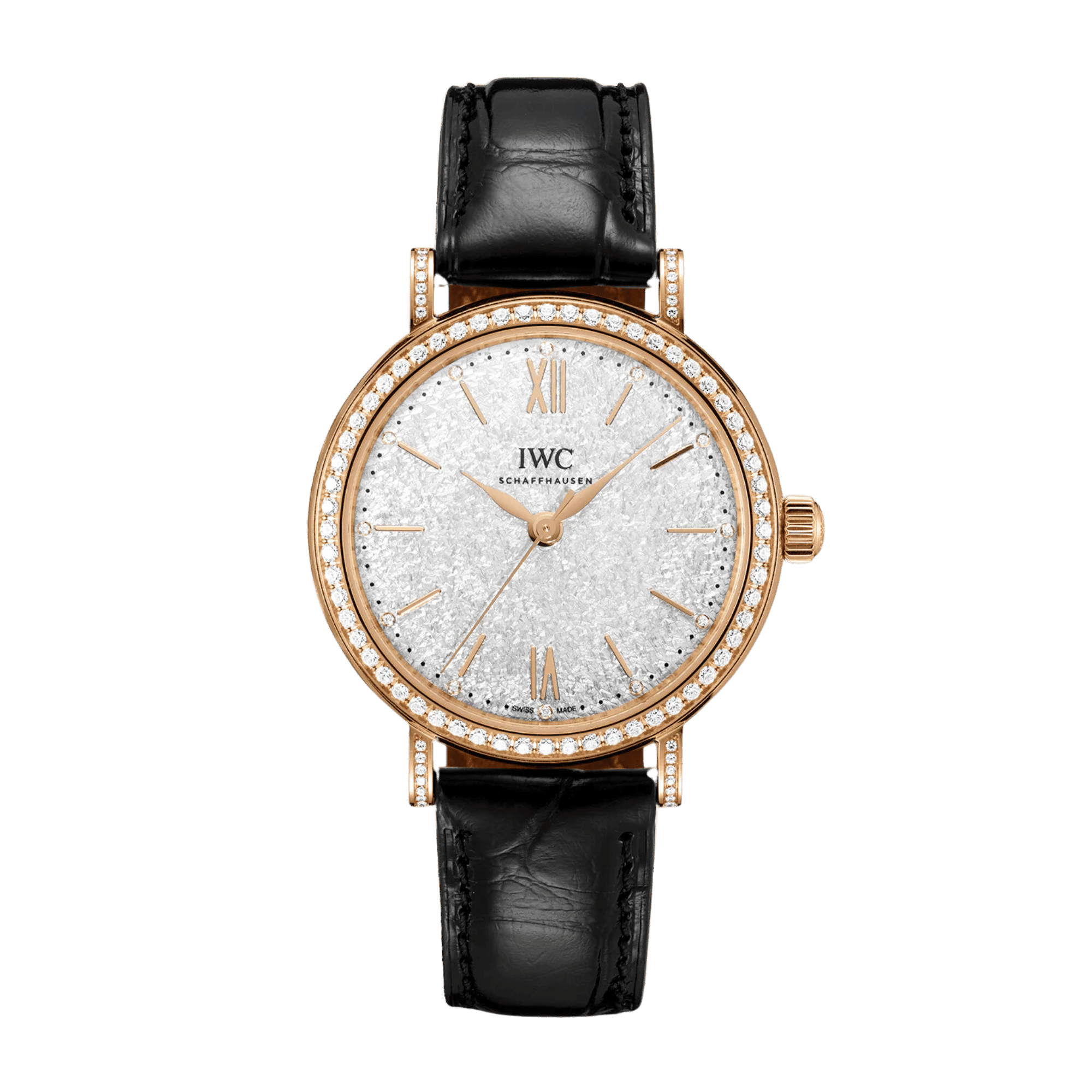 Portofino Rose Gold Diamond Silver-Embossed Dial 34mm Product Image