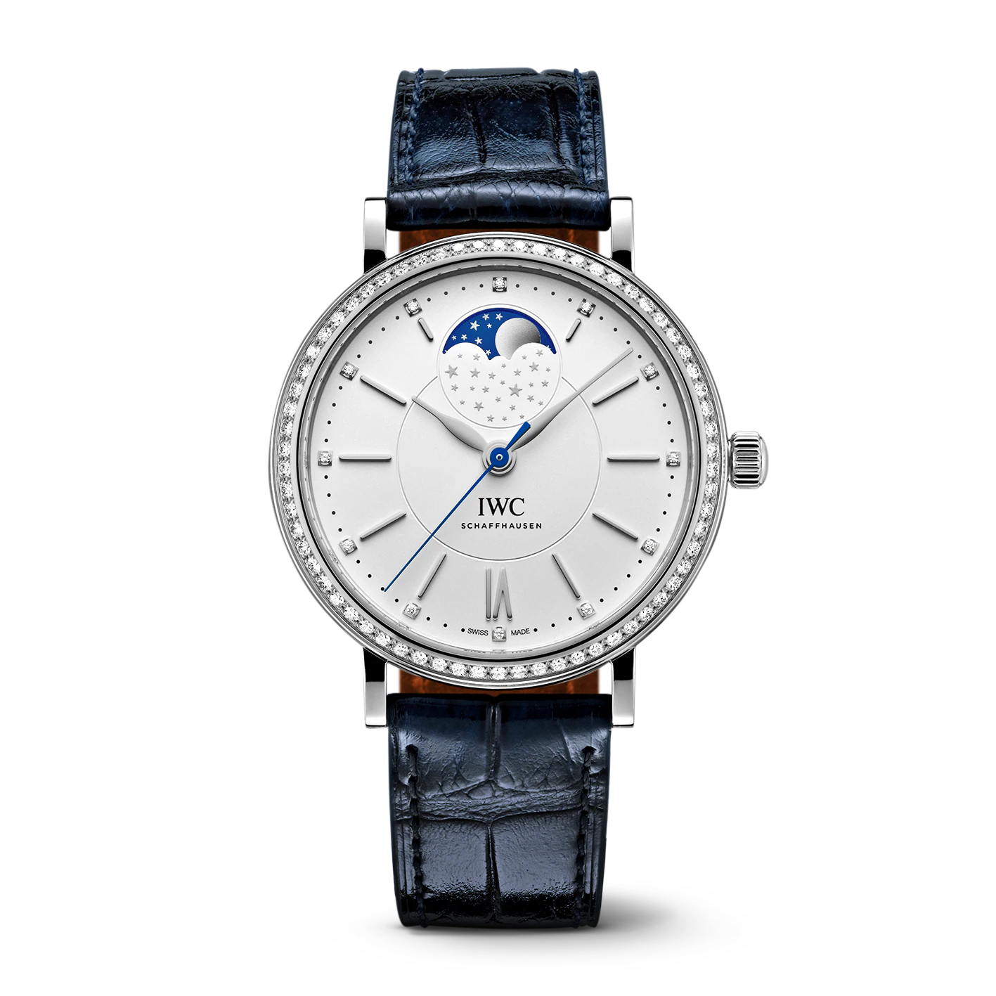 Portofino Moonphase Steel Diamond Silver Dial 37mm Product Image