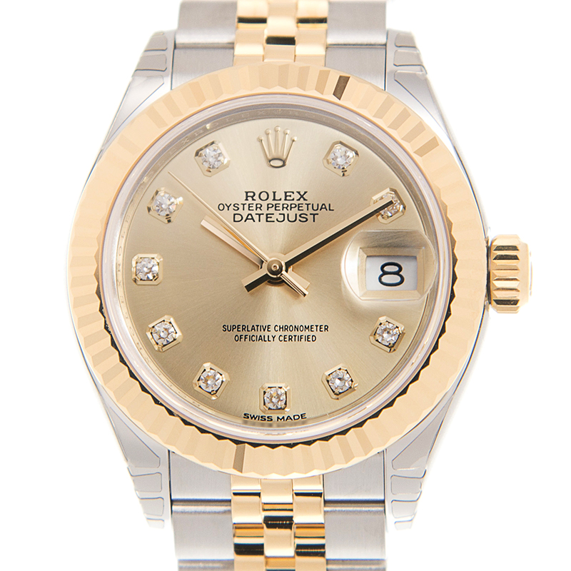Lady-Datejust Yellow Gold & Steel Jubilee Champagne Dial 28mm Product Image 3