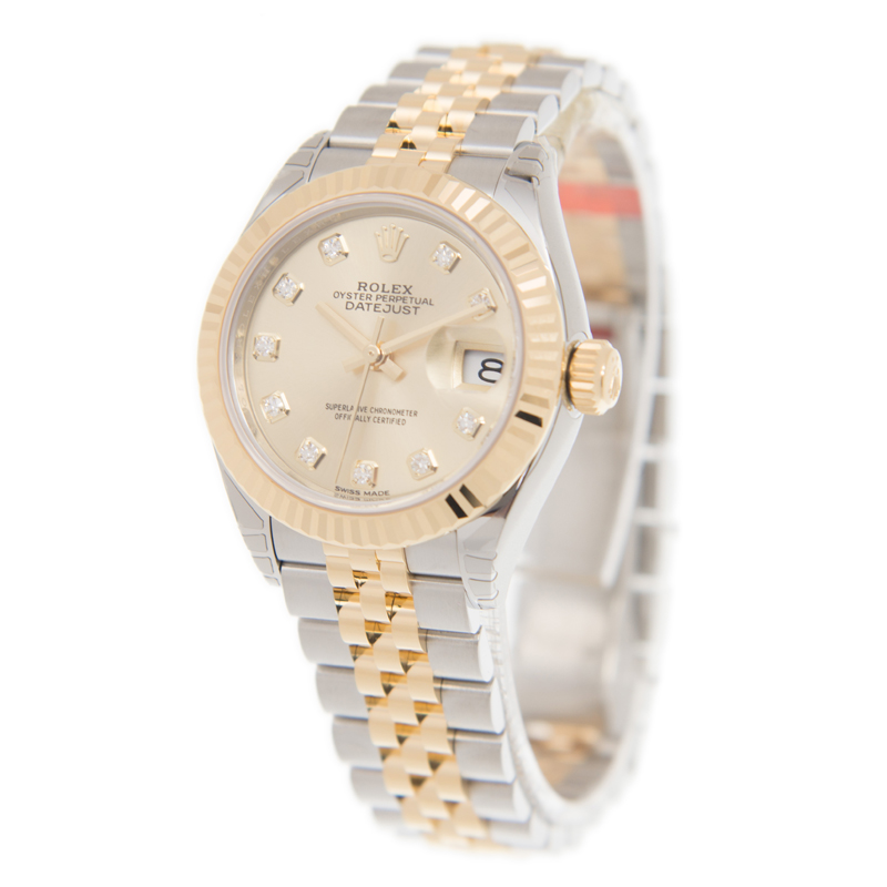 Lady-Datejust Yellow Gold & Steel Jubilee Champagne Dial 28mm Product Image 2