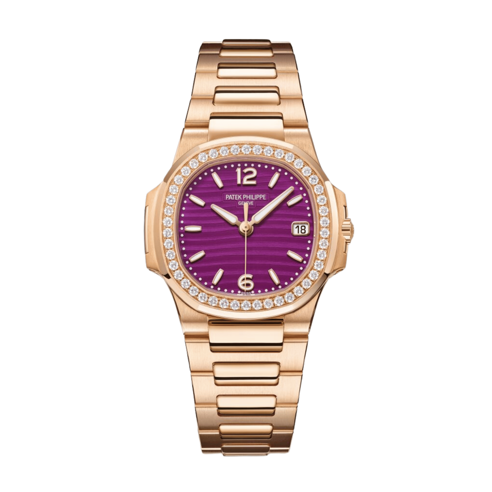 Nautilus Rose Gold Diamond Purple Dial 32mm Product Image