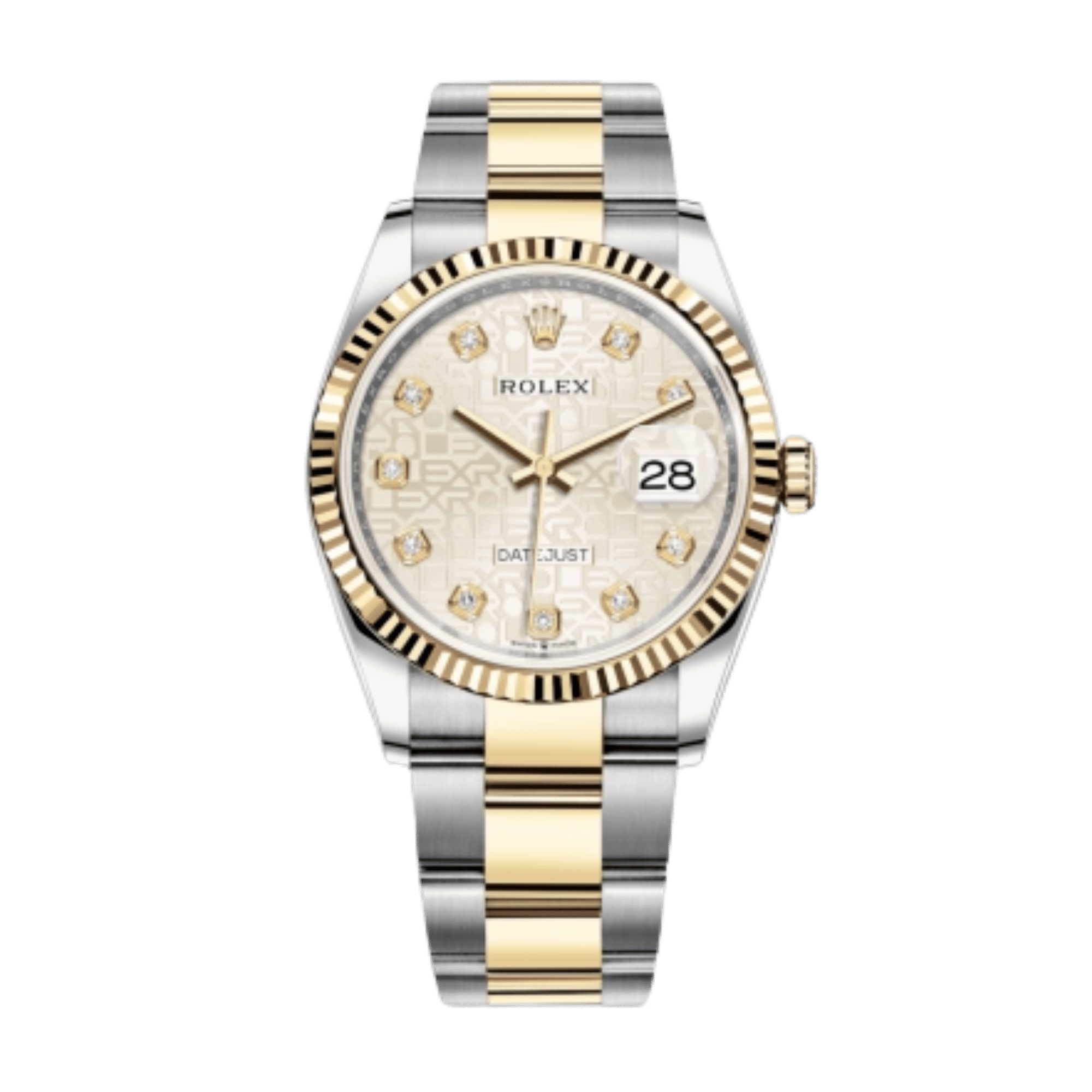Rolex Datejust Yellow Gold & Steel Silver Computer Dial 36mm