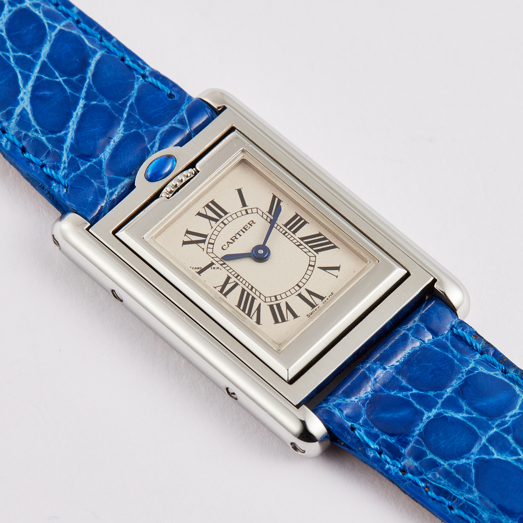 Vintage Tank Basculante Steel White Dial 21mm Product Image 1