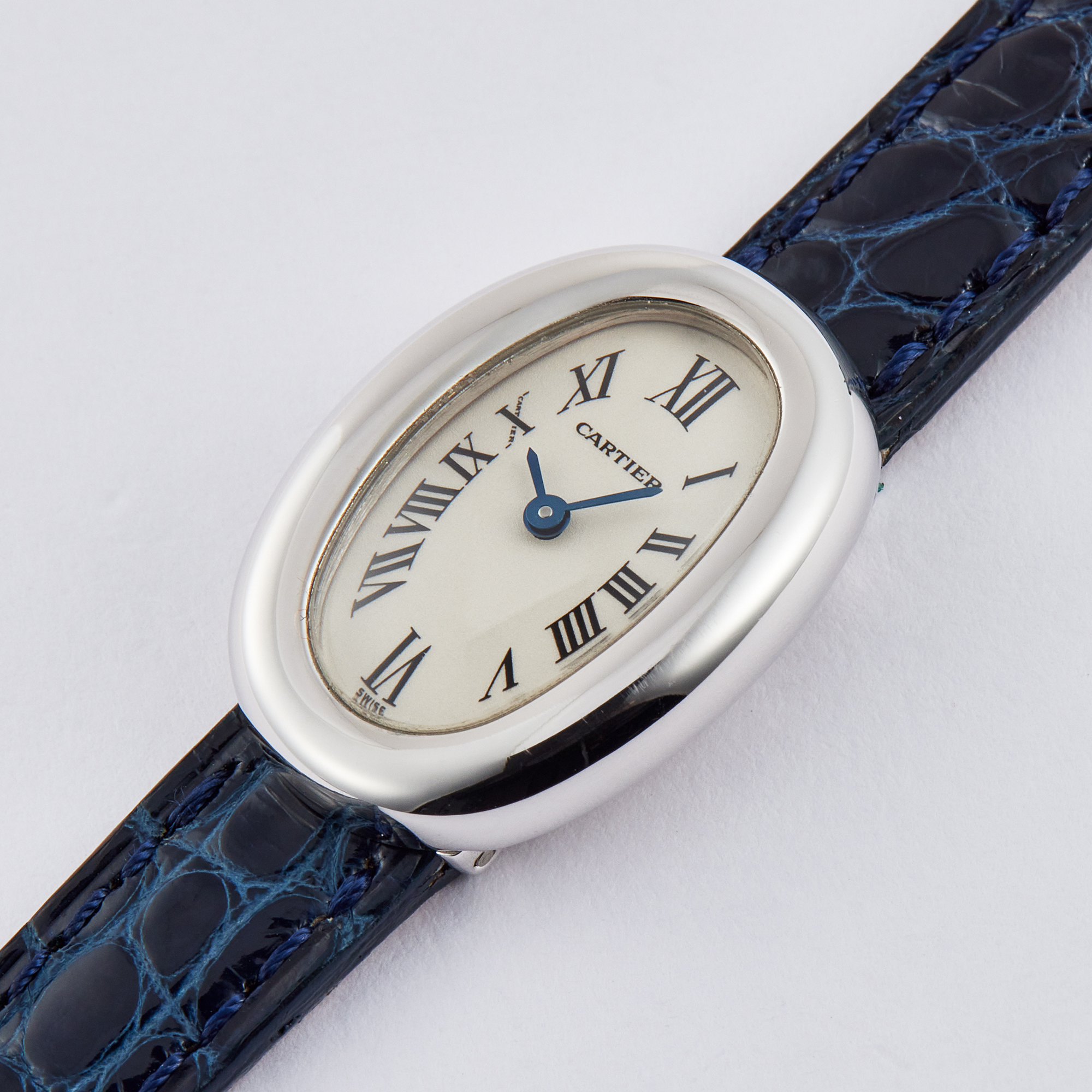 Vintage Baignoire de Cartier White Gold Silver Dial 17mm Product Image 1
