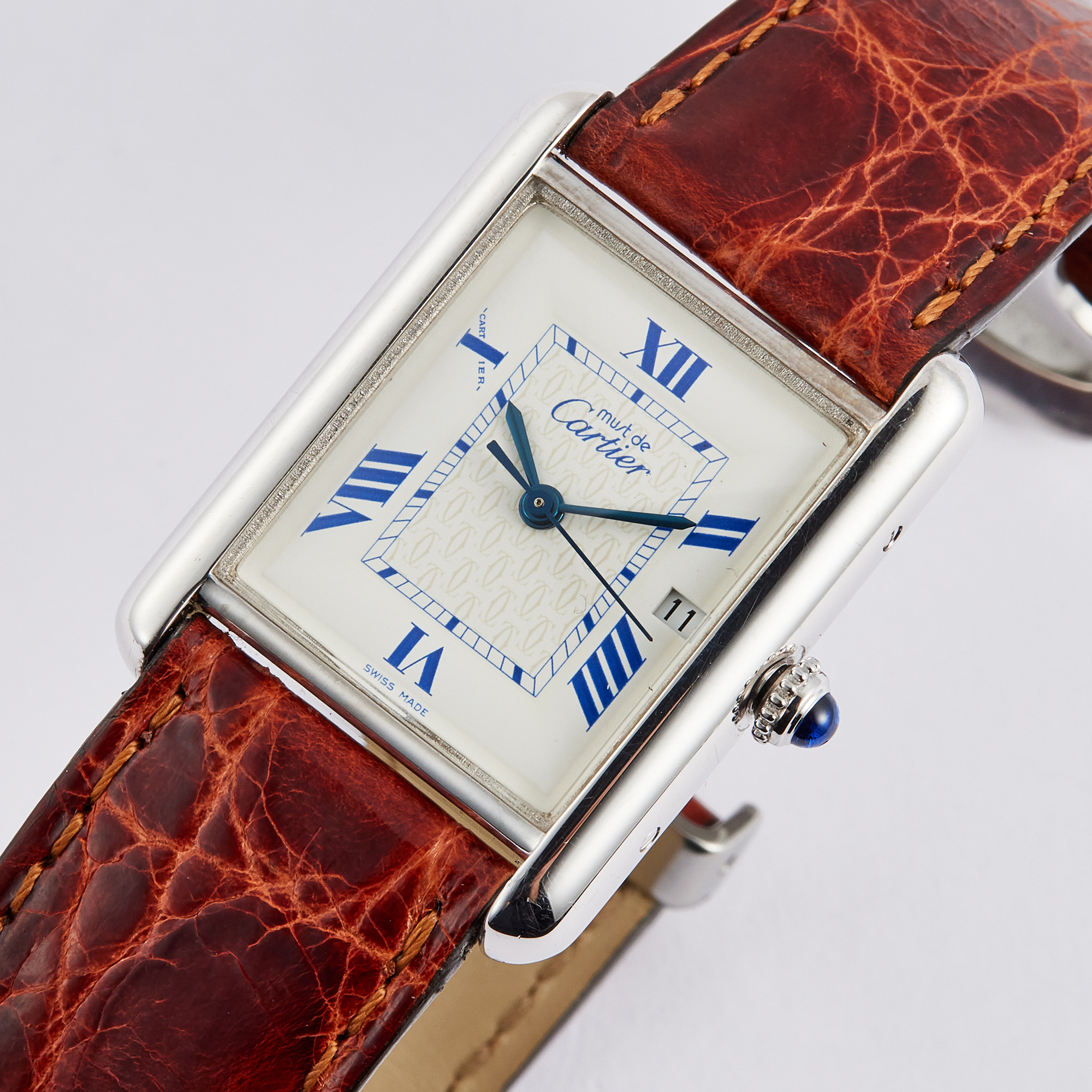 Vintage Must de Cartier Sterling Silver White Dial 25mm Product Image 1