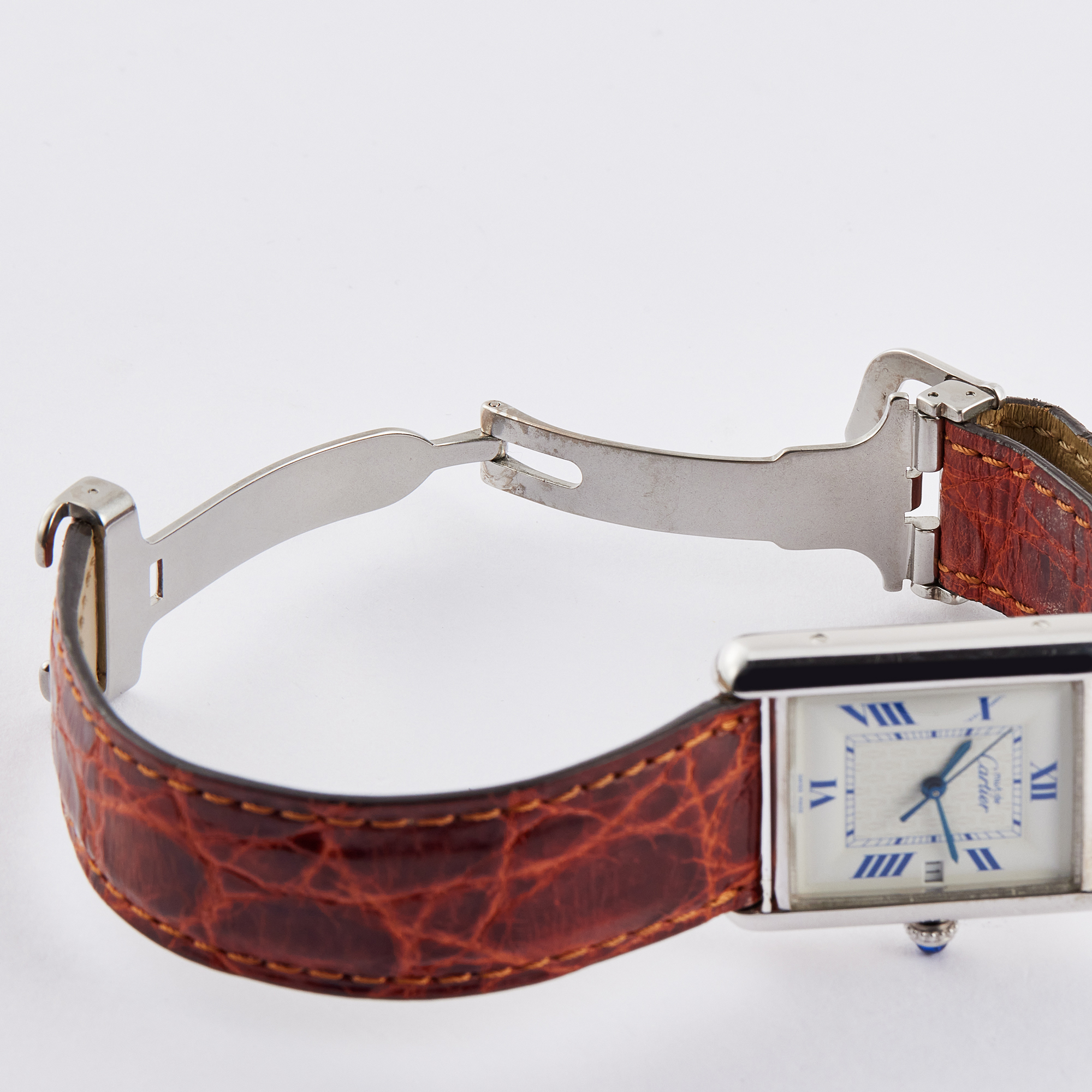 Vintage Must de Cartier Sterling Silver White Dial 25mm Product Image 8