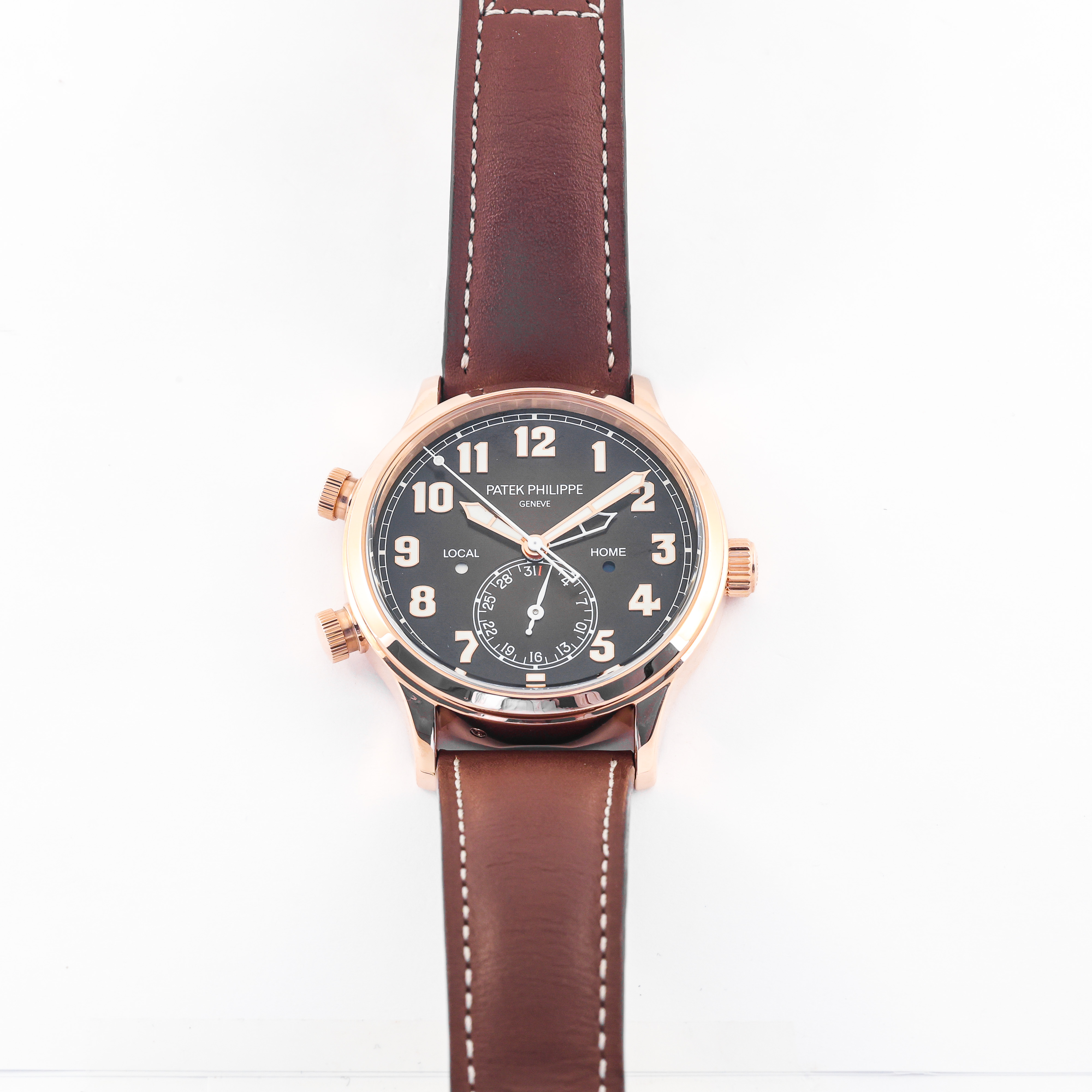 Calatrava Pilot Travel Time Rose Gold Brown Dial 42mm Product Image 1