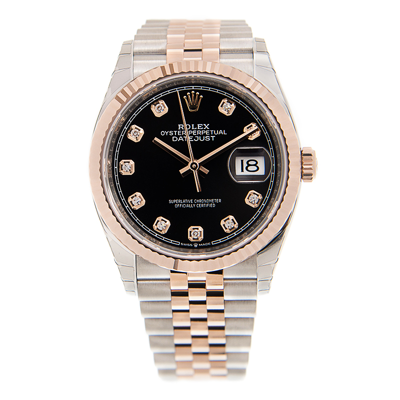 Datejust Rose Gold & Steel Jubilee Black Dial 36mm Product Image 1