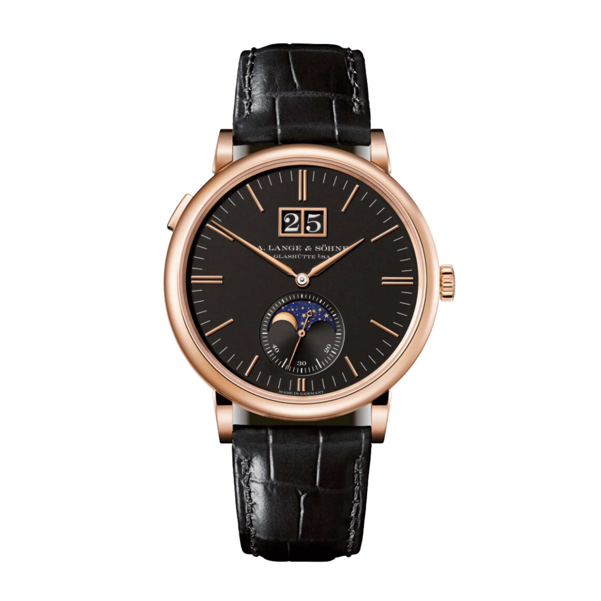 Saxonia Moonphase Rose Gold Black Dial 40mm Product Image