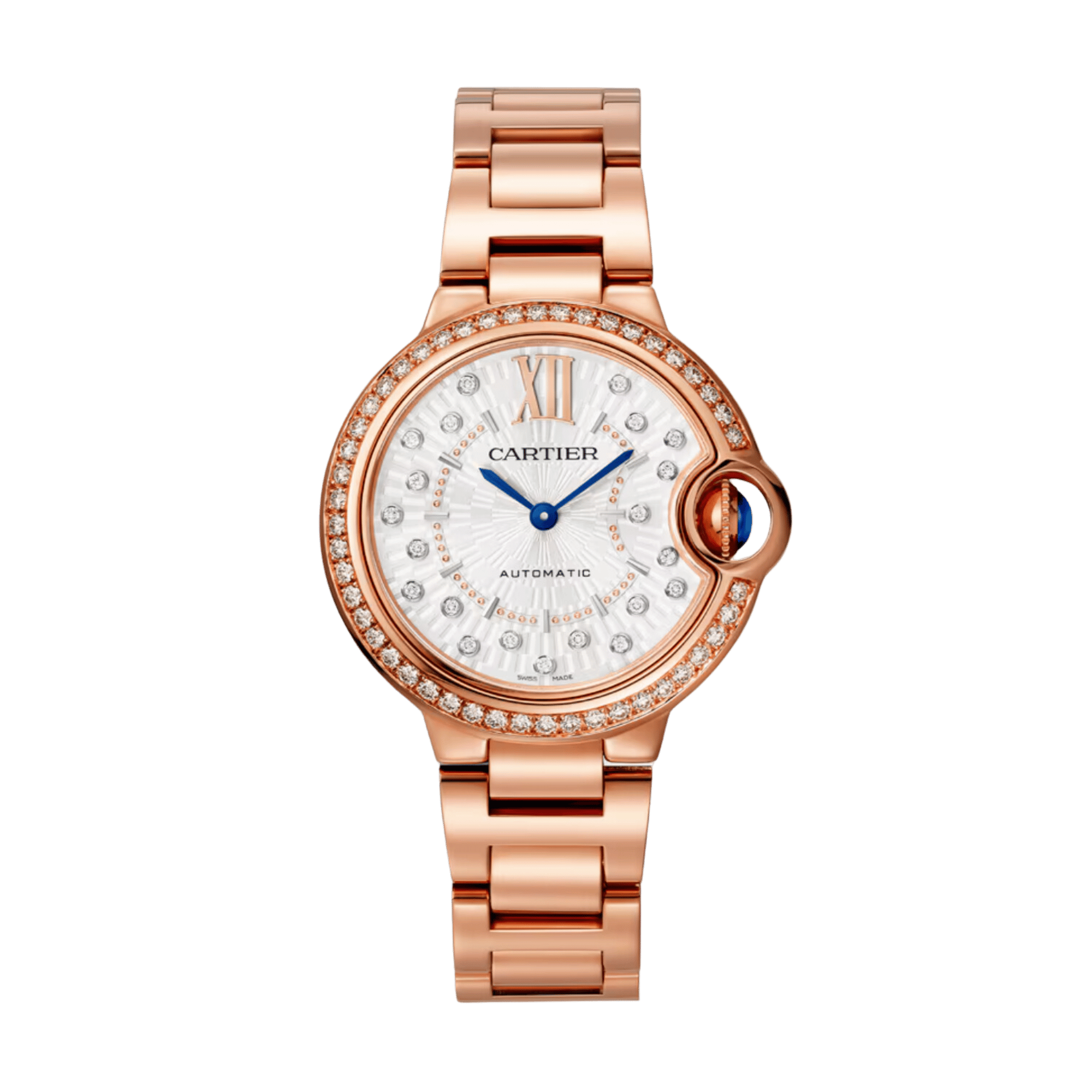 Ballon Bleu de Cartier Rose Gold Diamond Silver Dial 33mm Product Image