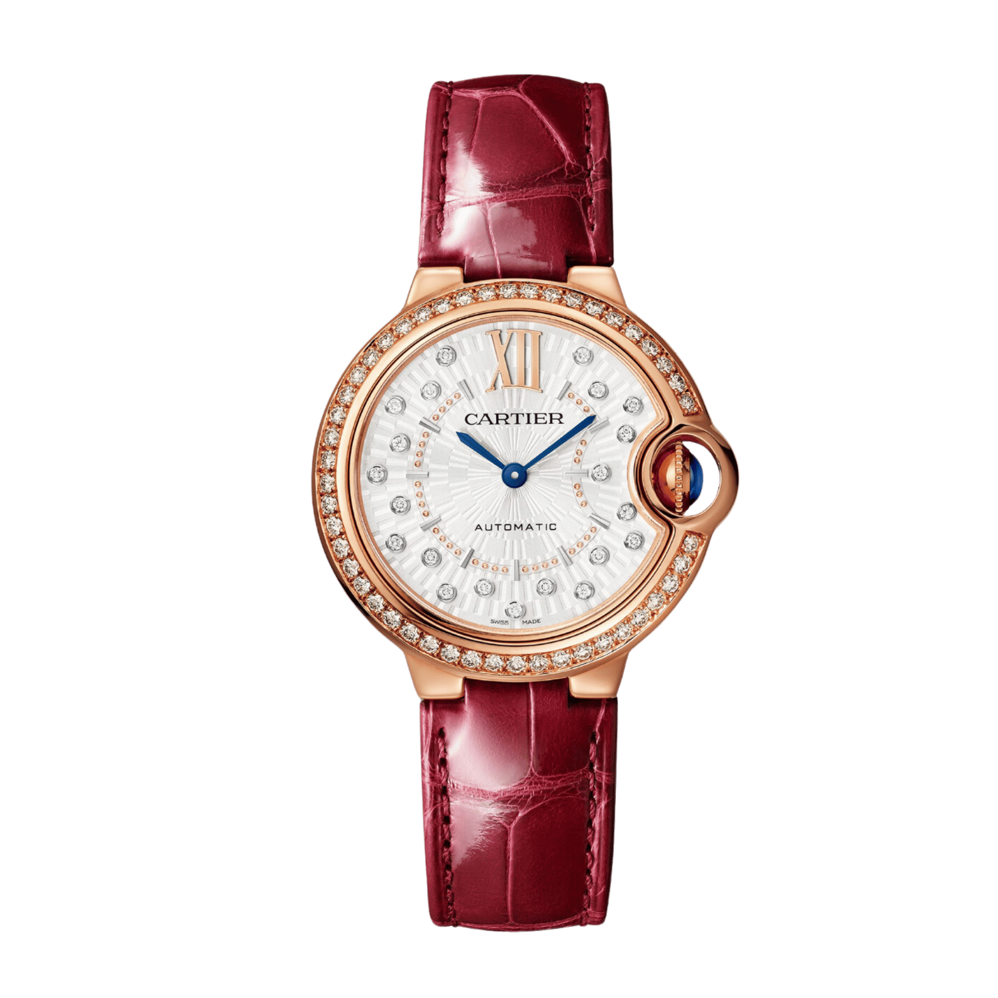 Ballon Bleu de Cartier Rose Gold Diamond Silver Dial 33mm Product Image