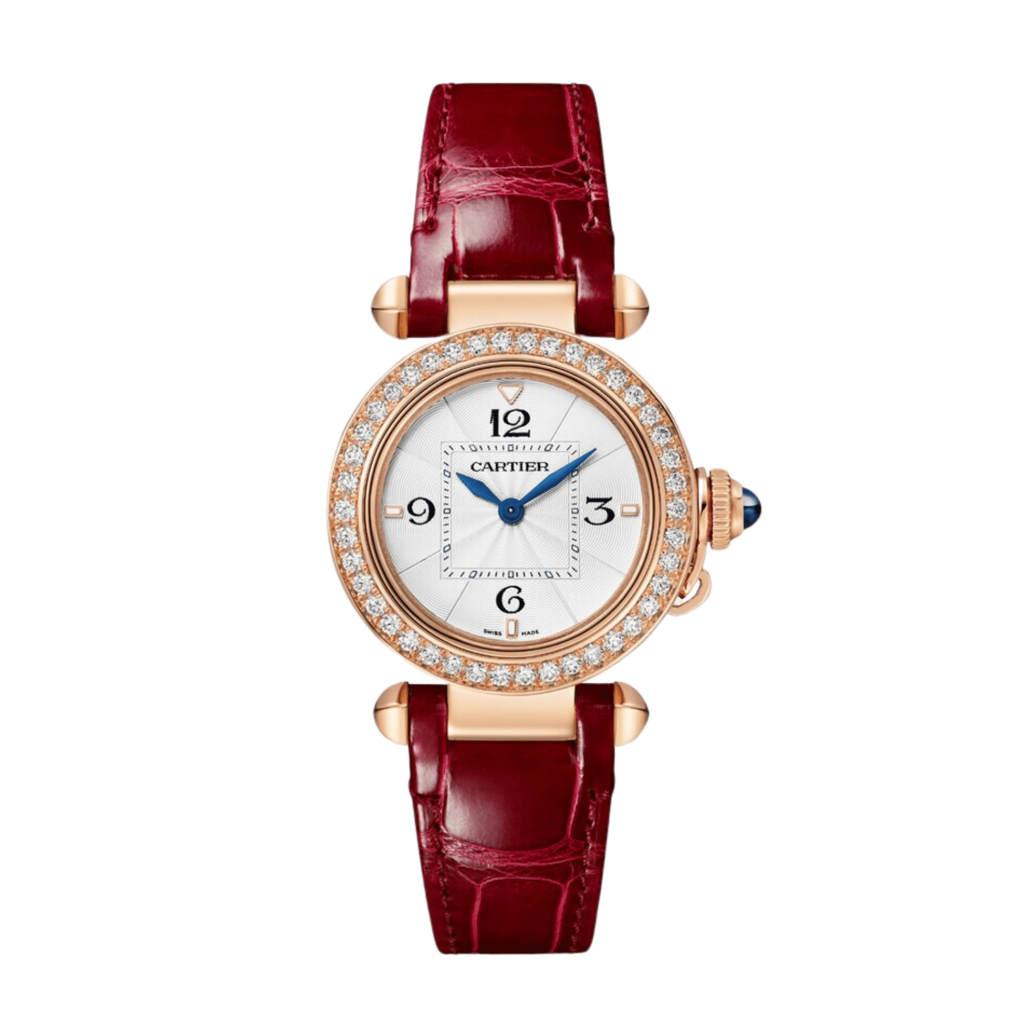 Pasha de Cartier Rose Gold Diamond Silver Dial 30mm Product Image