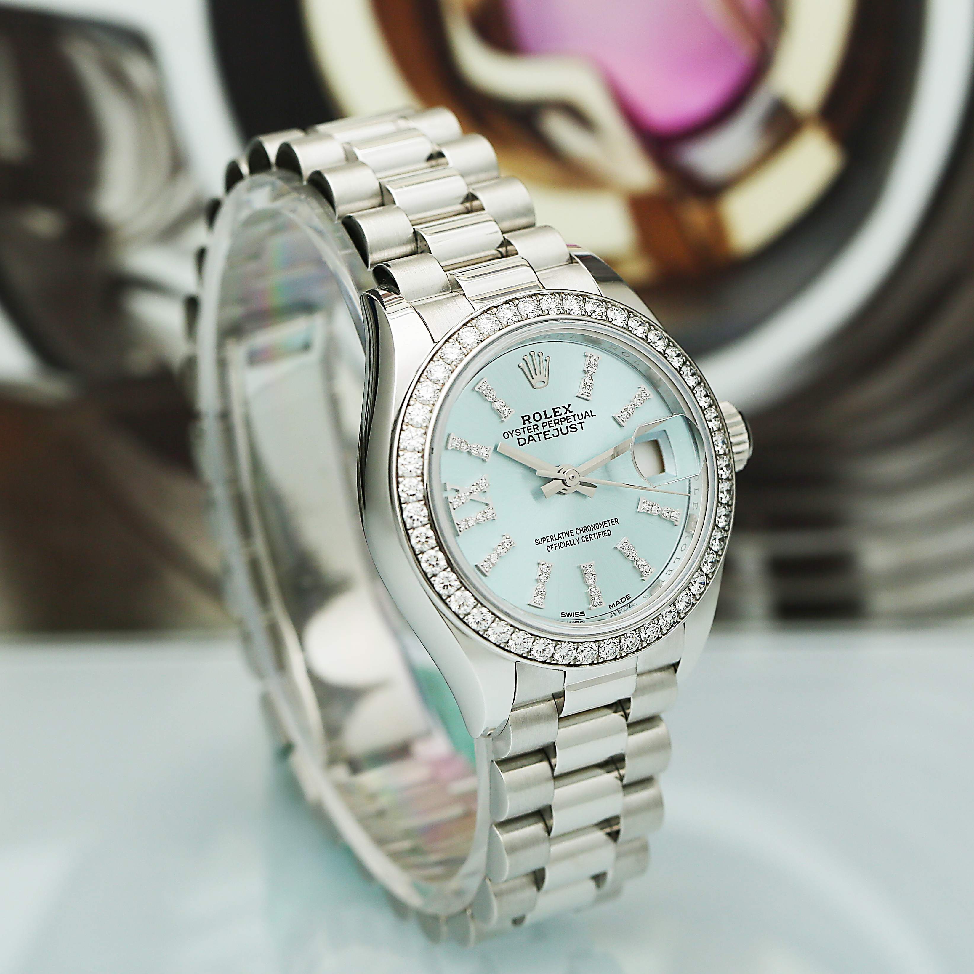 Lady-Datejust Platinum Diamond Ice Blue Dial 28mm Product Image 3