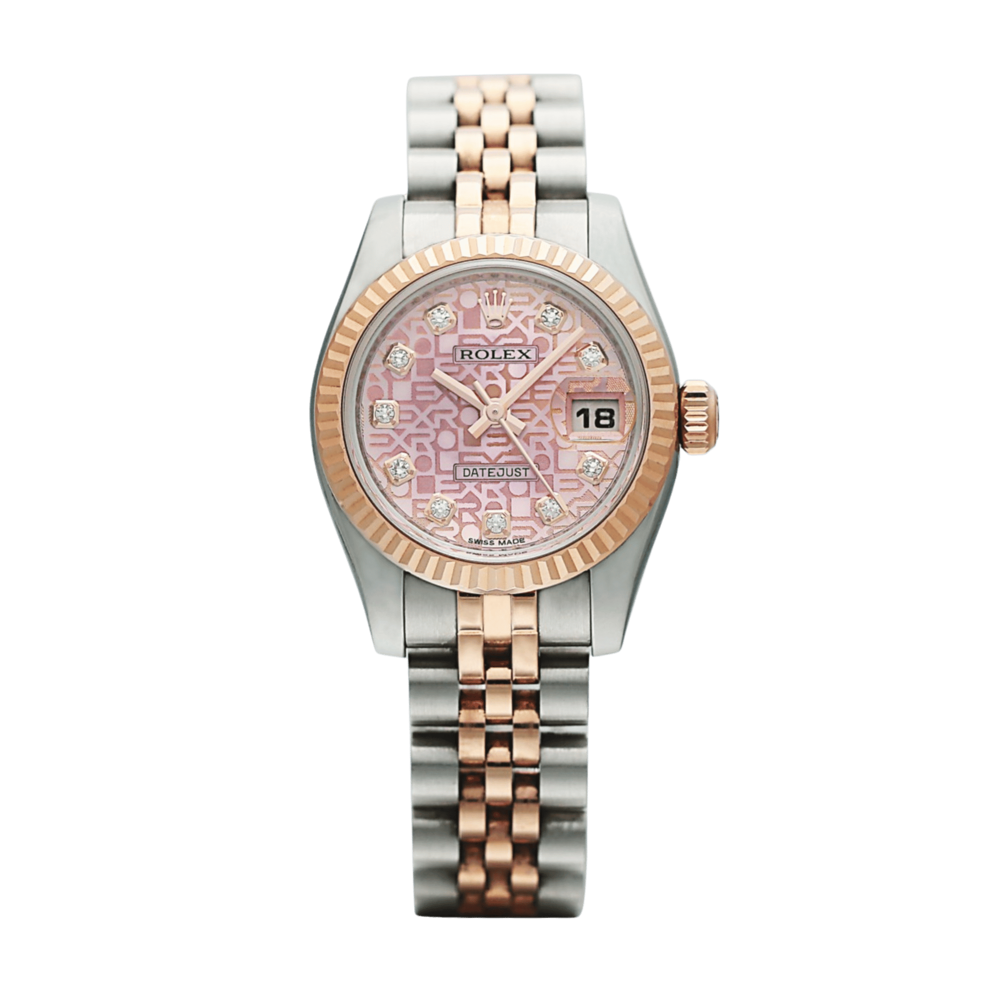 Rolex Datejust 16013 36MM Pink Diamond Dial With Two Tone