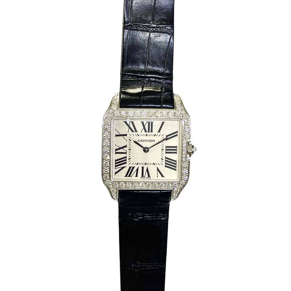 Santos-Dumont White Gold Diamond Silver Dial 30mm Product Image 1