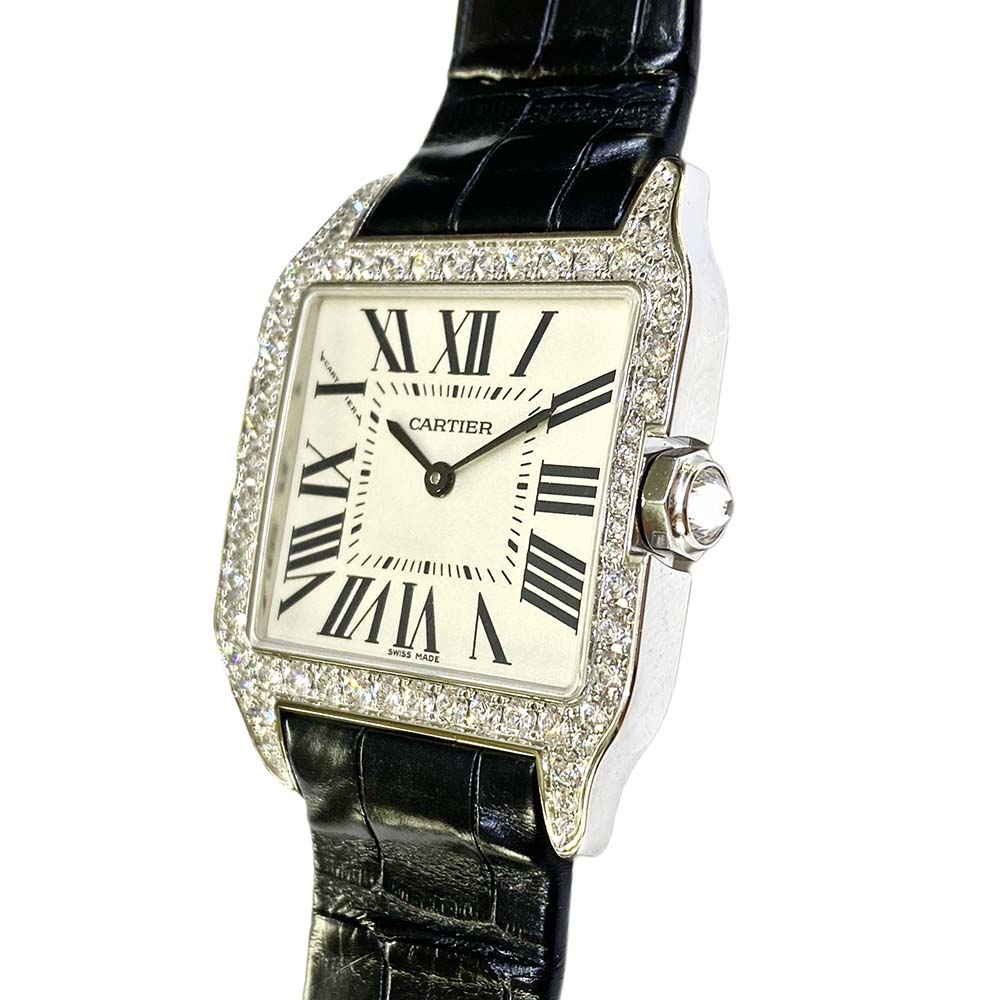 Santos-Dumont White Gold Diamond Silver Dial 30mm Product Image 3