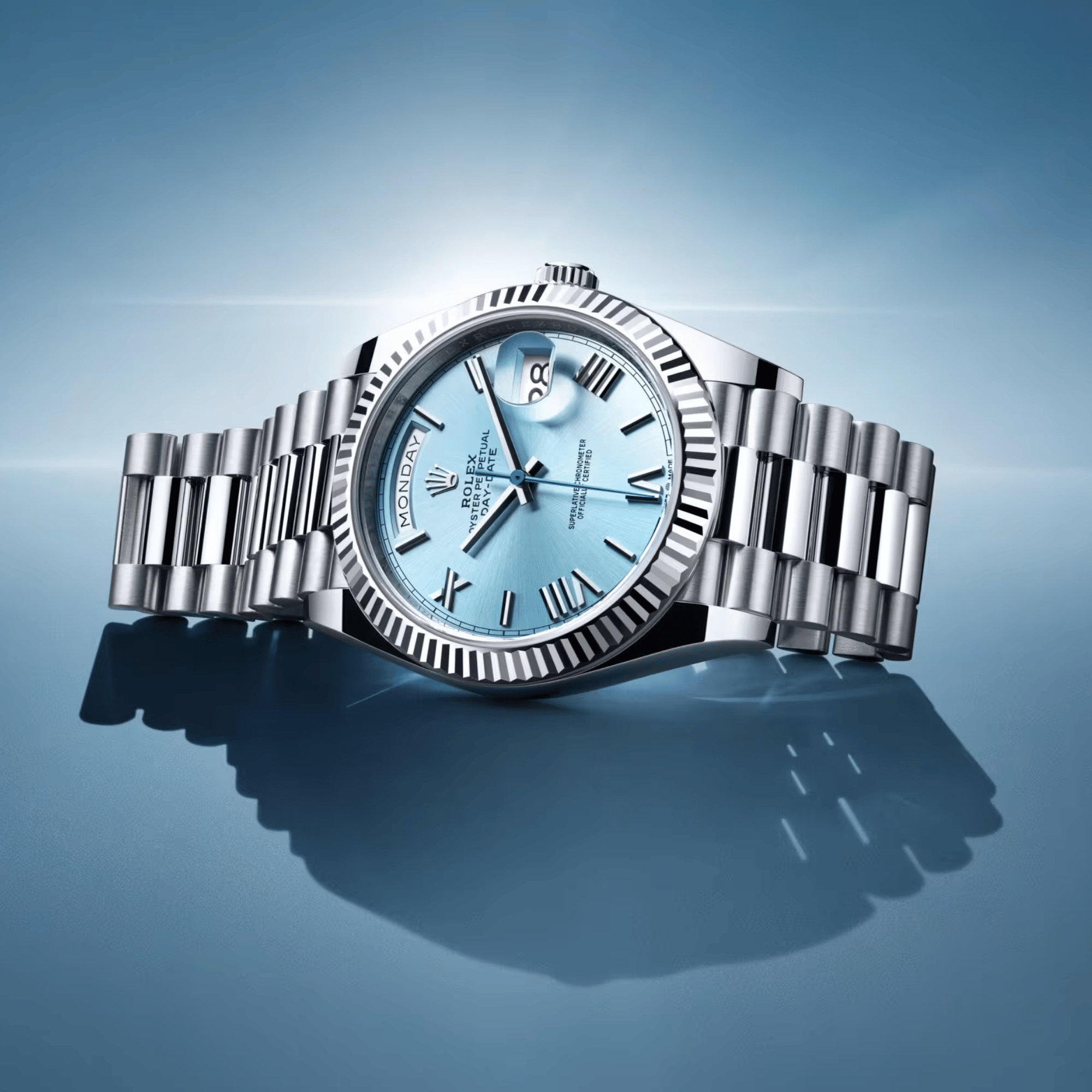 Day-Date Platinum Blue Dial 40mm Product Image 4
