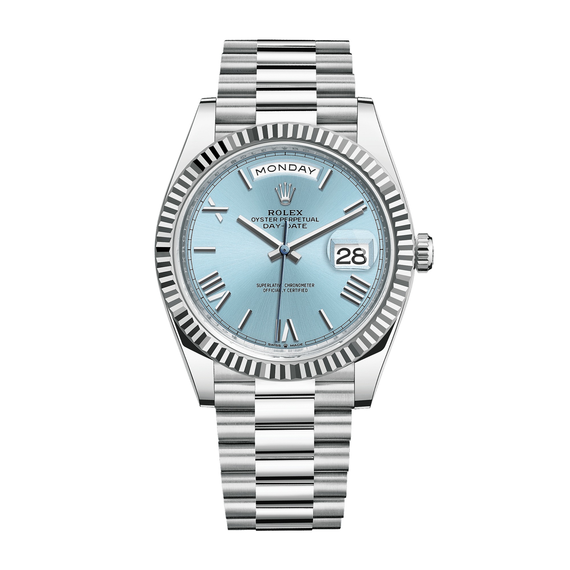 Day-Date Platinum Blue Dial 40mm Product Image