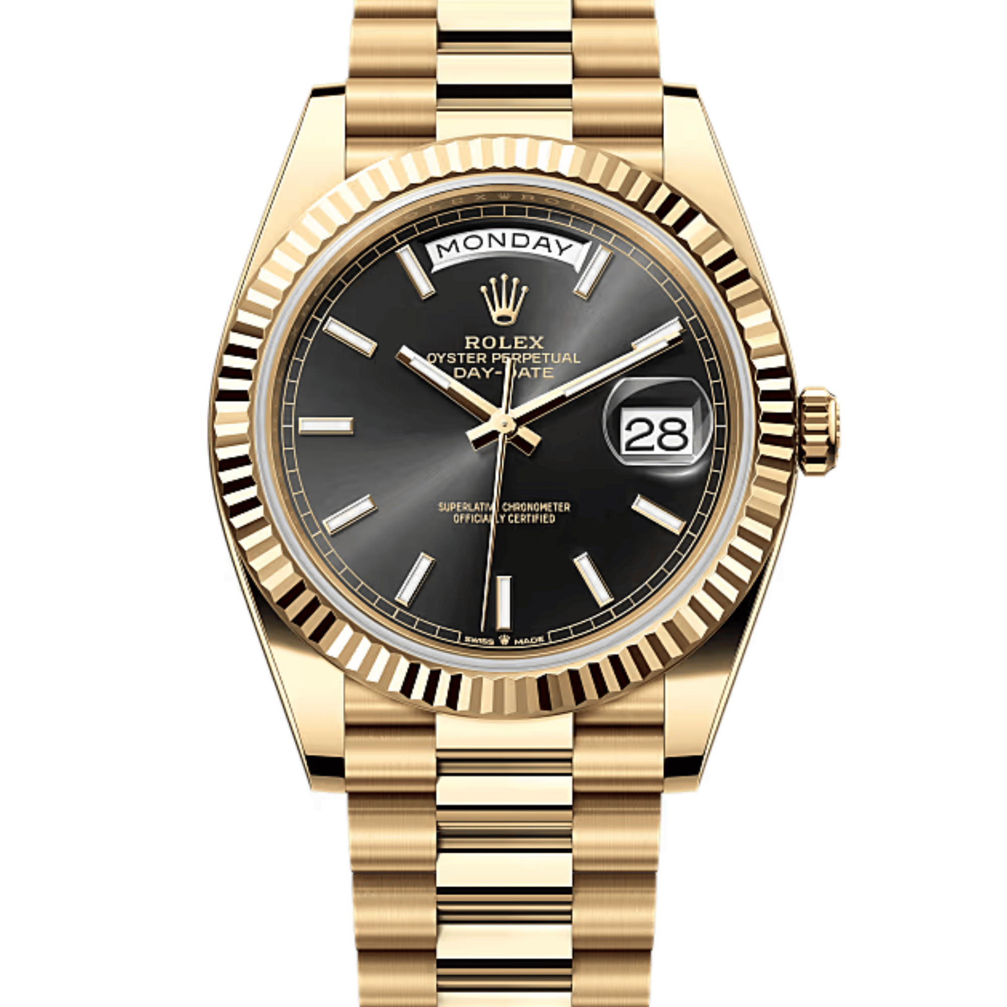 Day-Date Yellow Gold Black Dial 40mm Product Image 1
