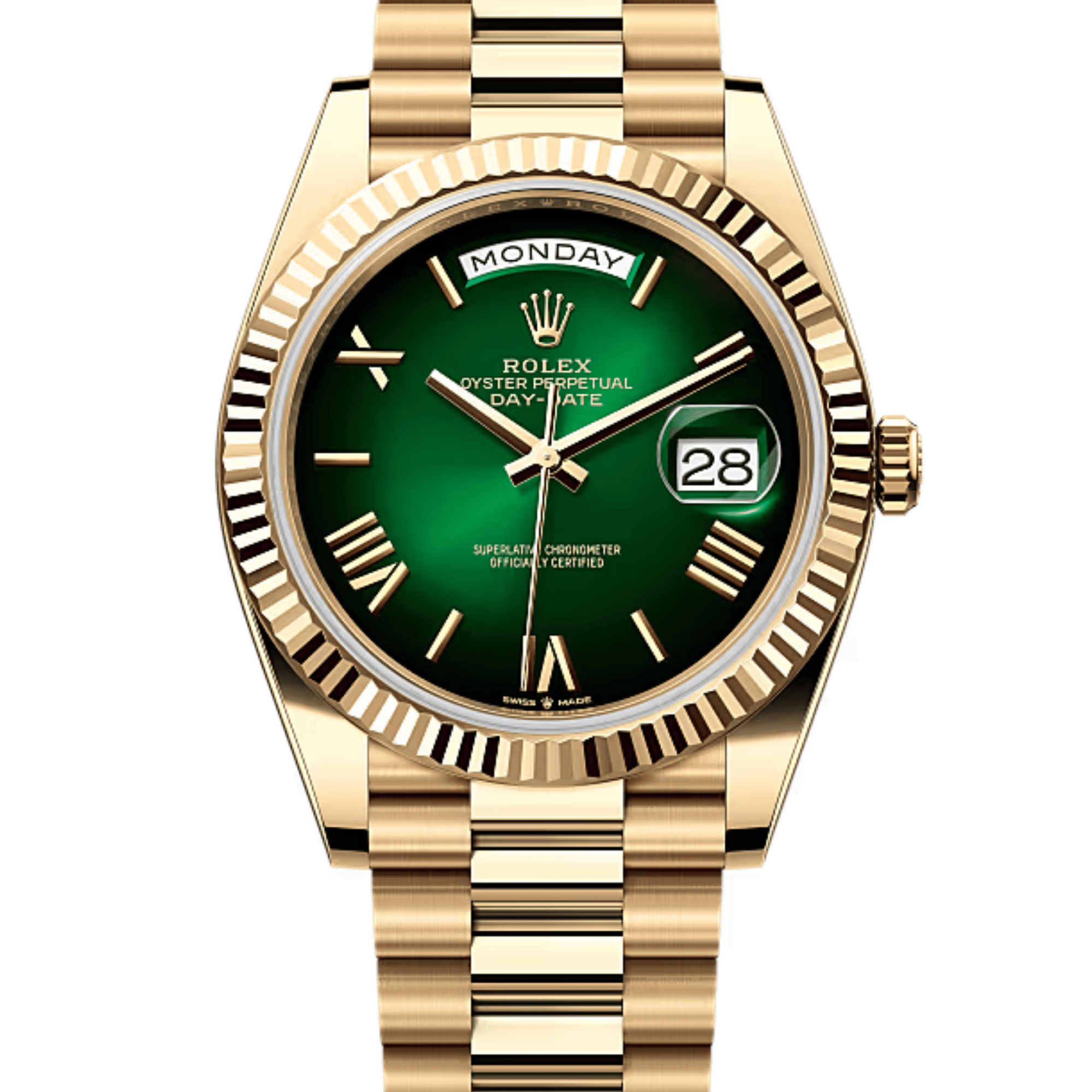 Day-Date Yellow Gold "Ombré" Green Dial Product Image 1