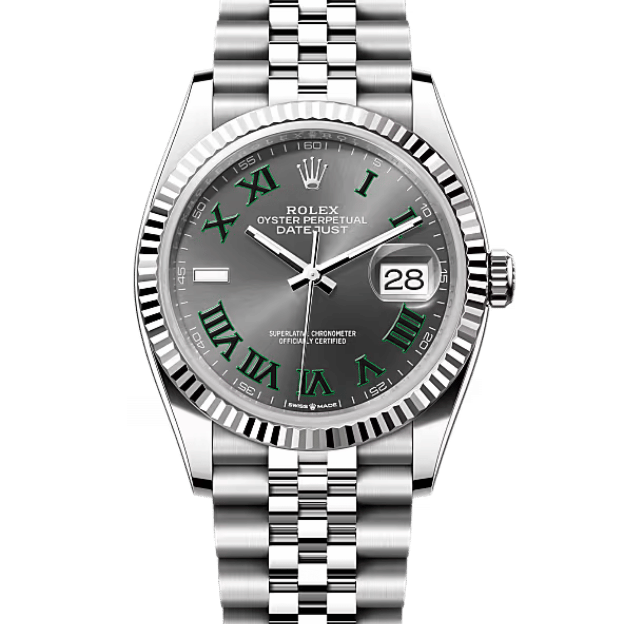 Datejust "Wimbledon" Steel Jubilee Grey Dial 36mm Product Image 1