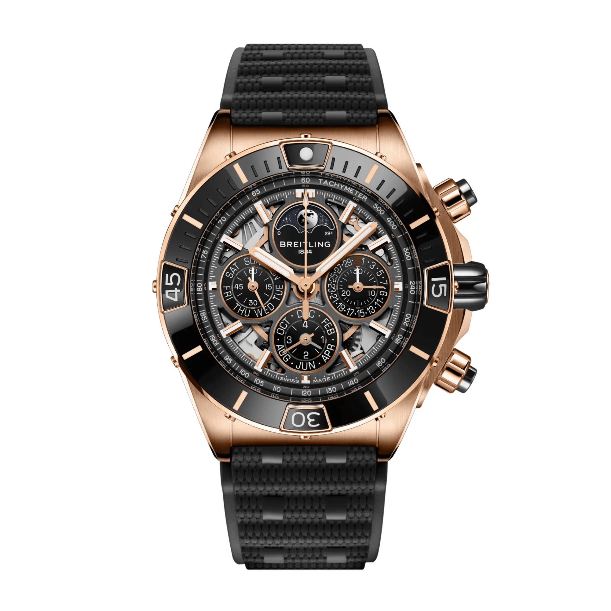 Super Chronomat Perpetual Calendar 140th Anniversary Rose Gold Skeleton Dial 44mm Product Image
