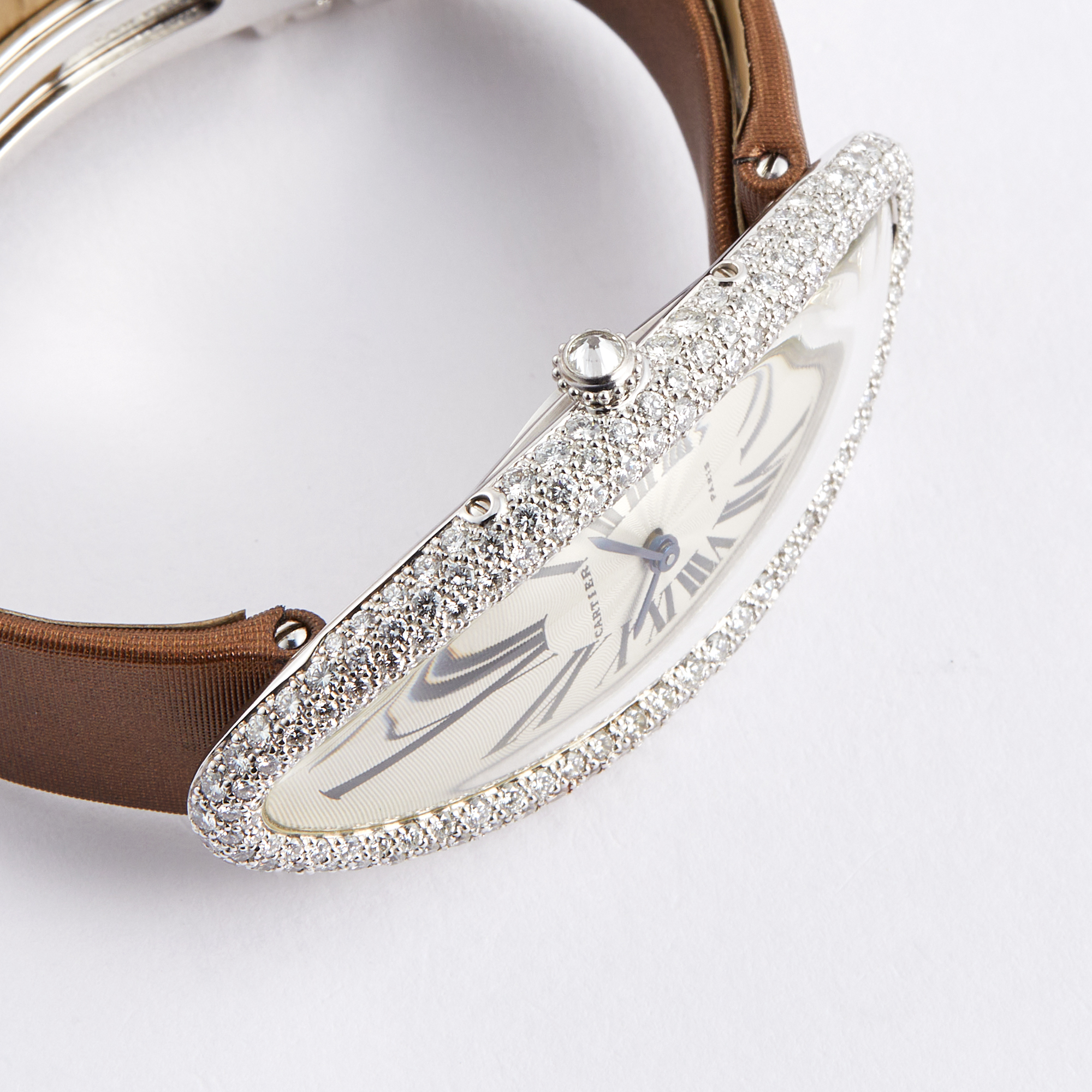 Vintage Baignoire Allongée White Gold Diamond Silver Dial 24mm Product Image 3