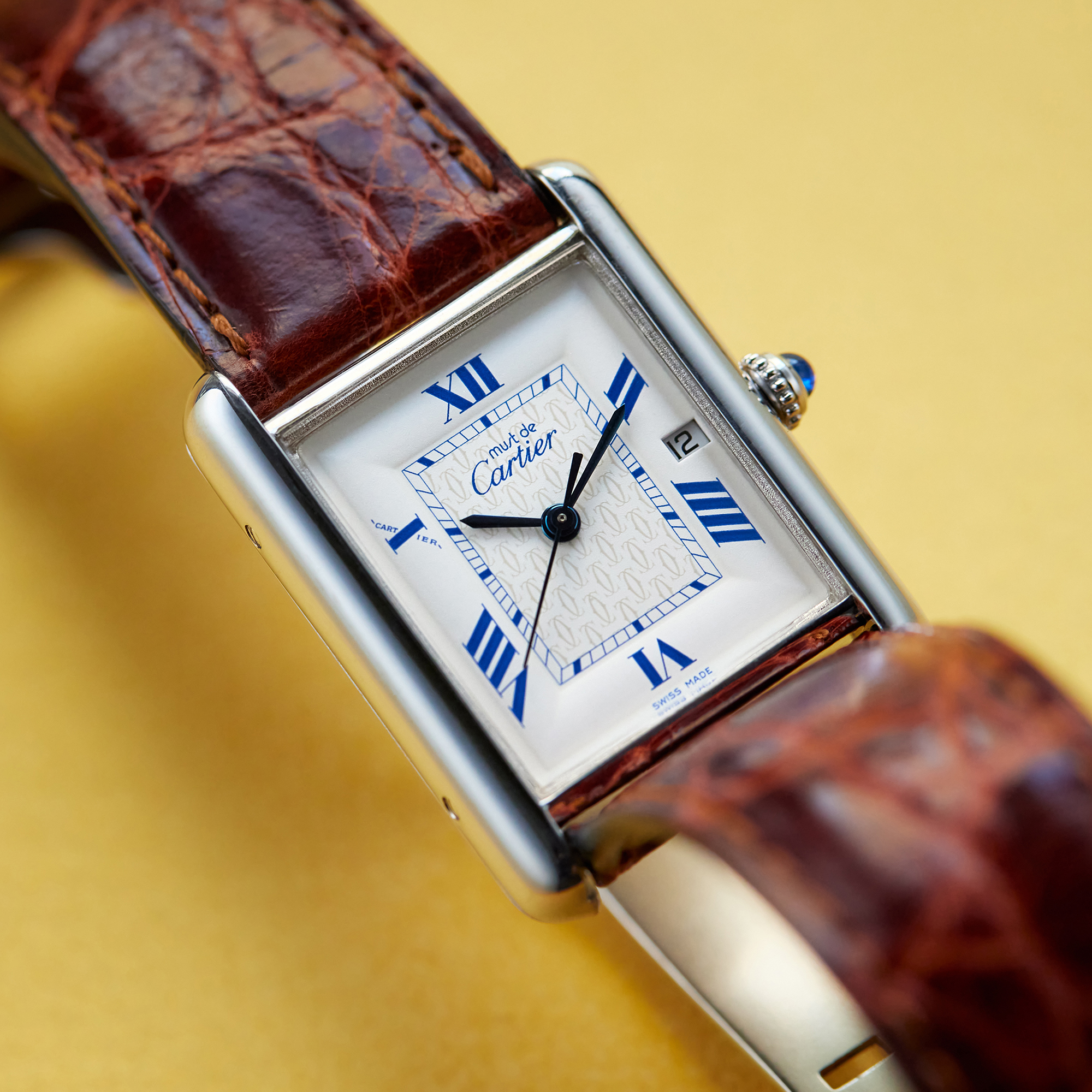 Vintage Must de Cartier Sterling Silver White Dial 25mm Product Image 10