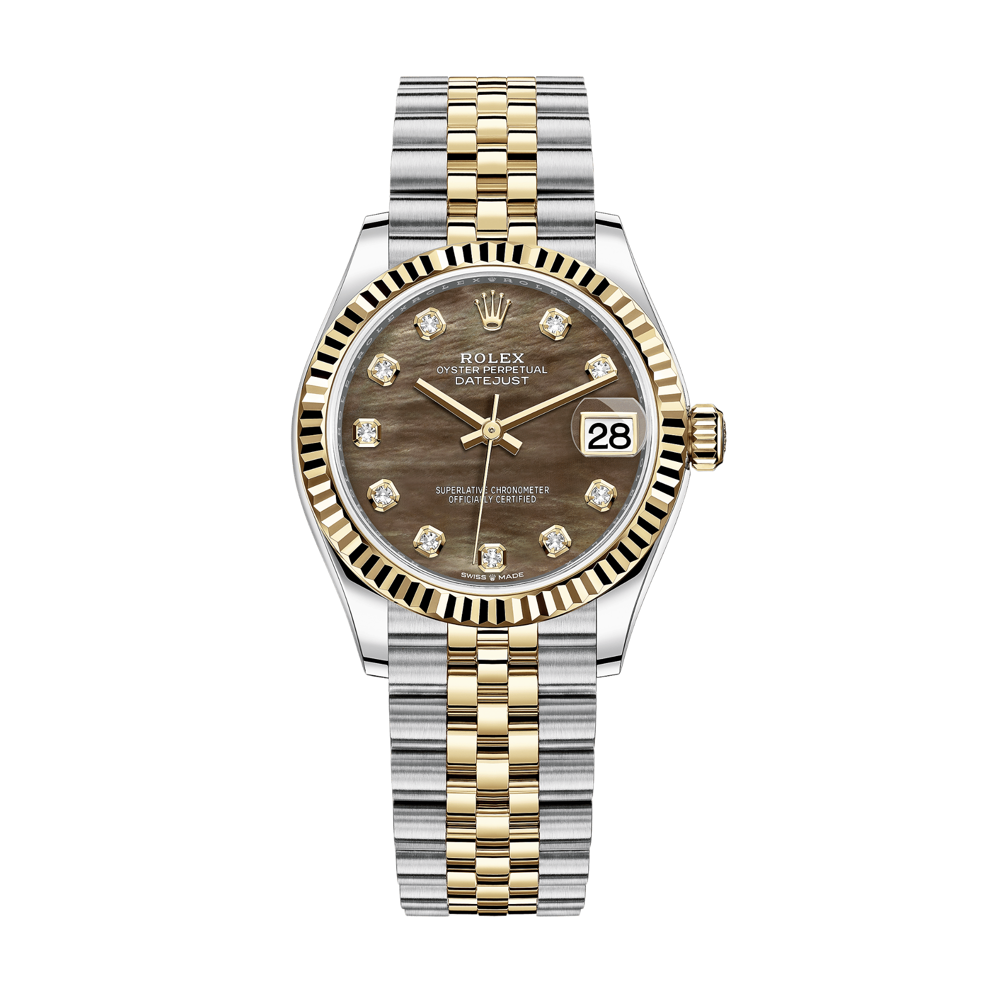 Datejust Yellow Gold & Steel Jubilee Black Mother of Pearl Dial 31mm Product Image
