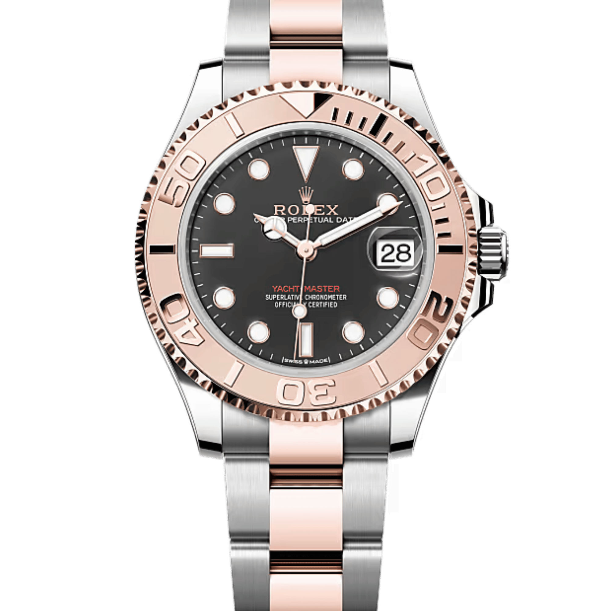 Rolex Yacht-Master Rose Gold & Steel Black Dial 37mm 268621-0004