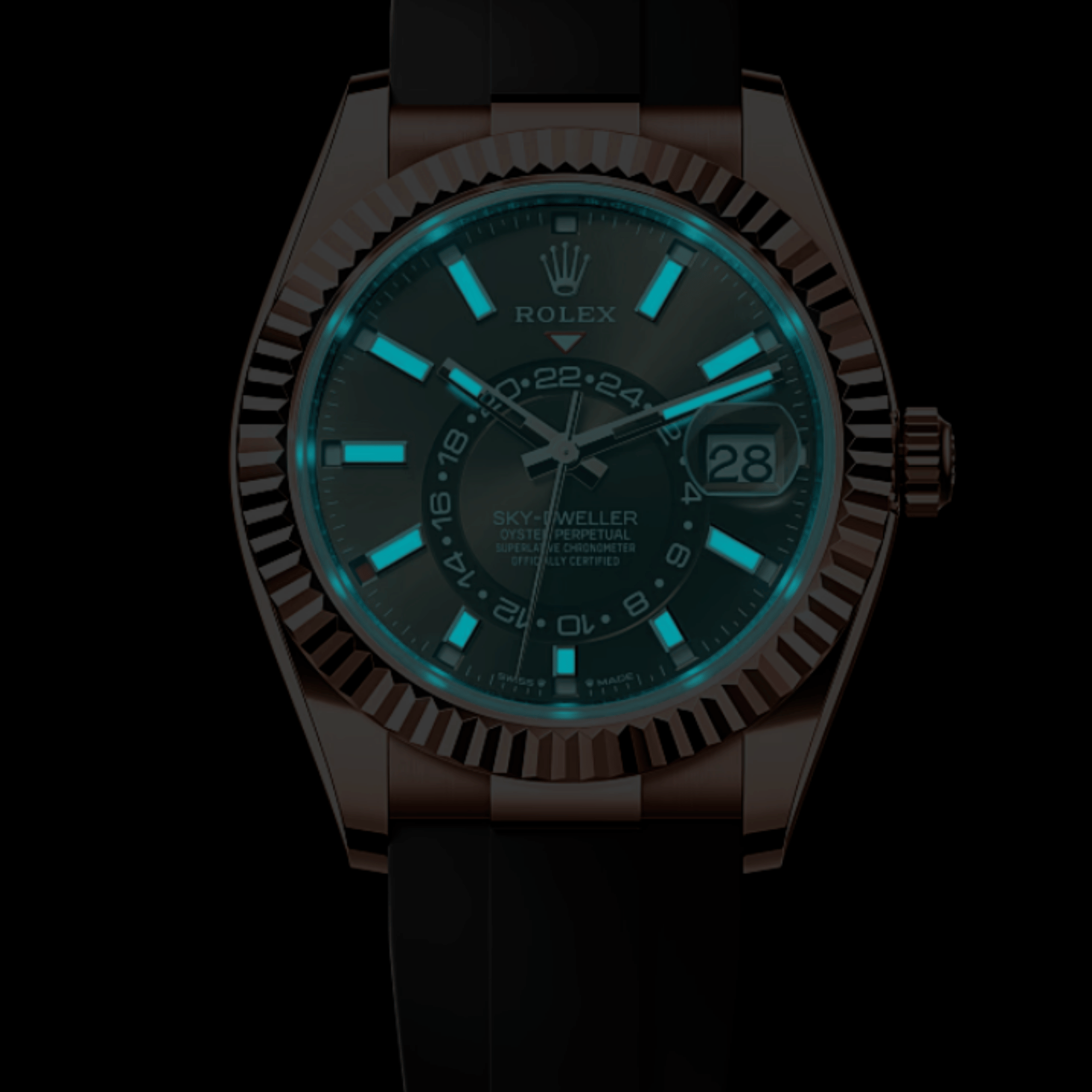 Sky-Dweller Rose Gold Oysterflex Brown Dial 42mm Product Image 2