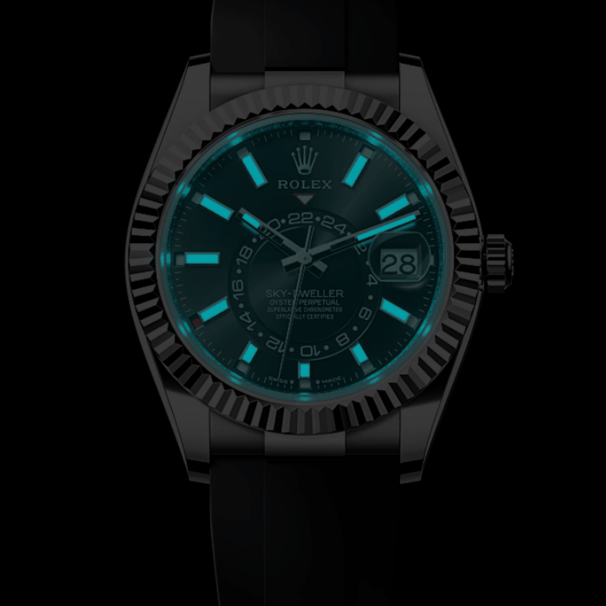 Sky-Dweller White Gold Oysterflex Black Dial 42mm Product Image 2