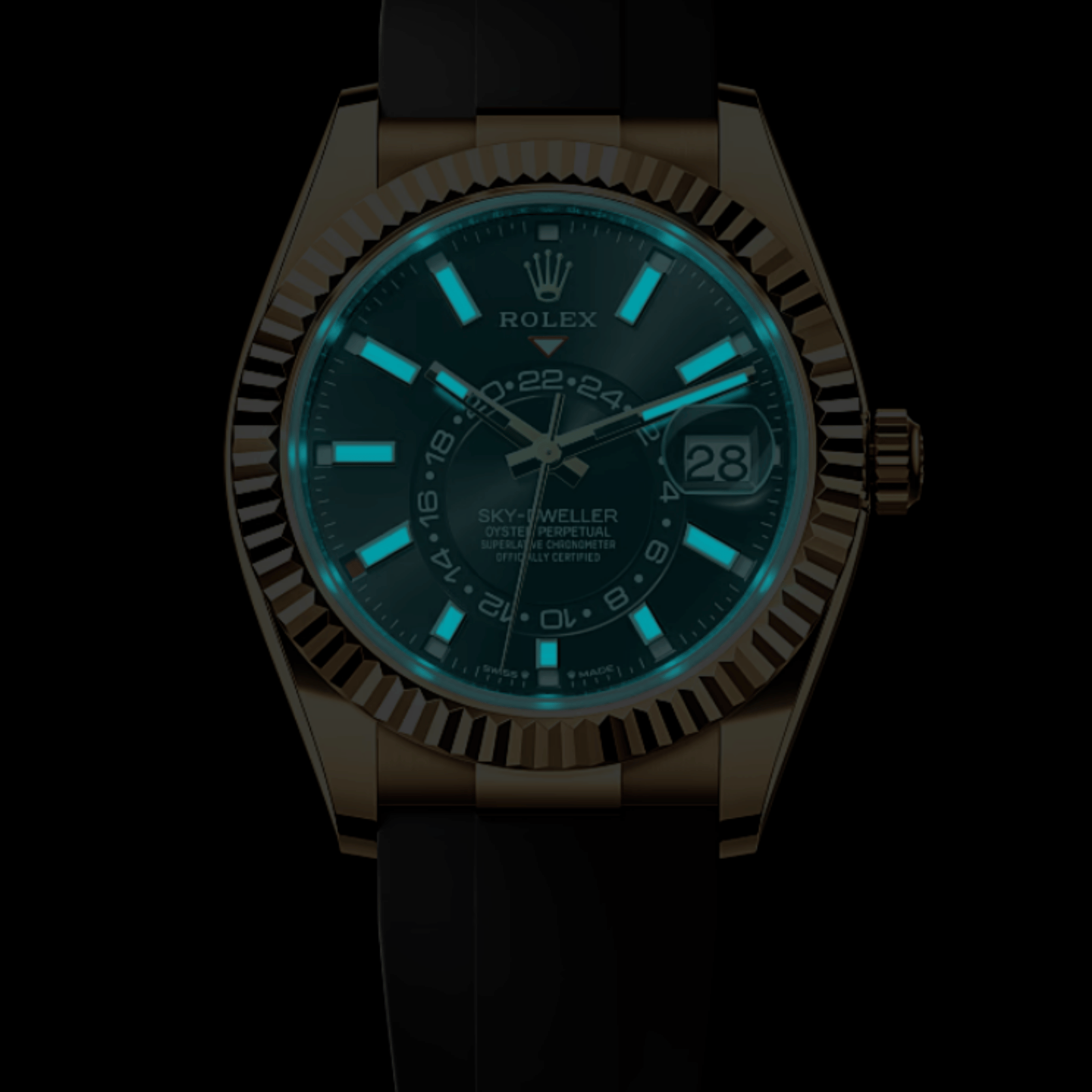 Sky-Dweller Yellow Gold Oysterflex Black Dial 42mm Product Image 2